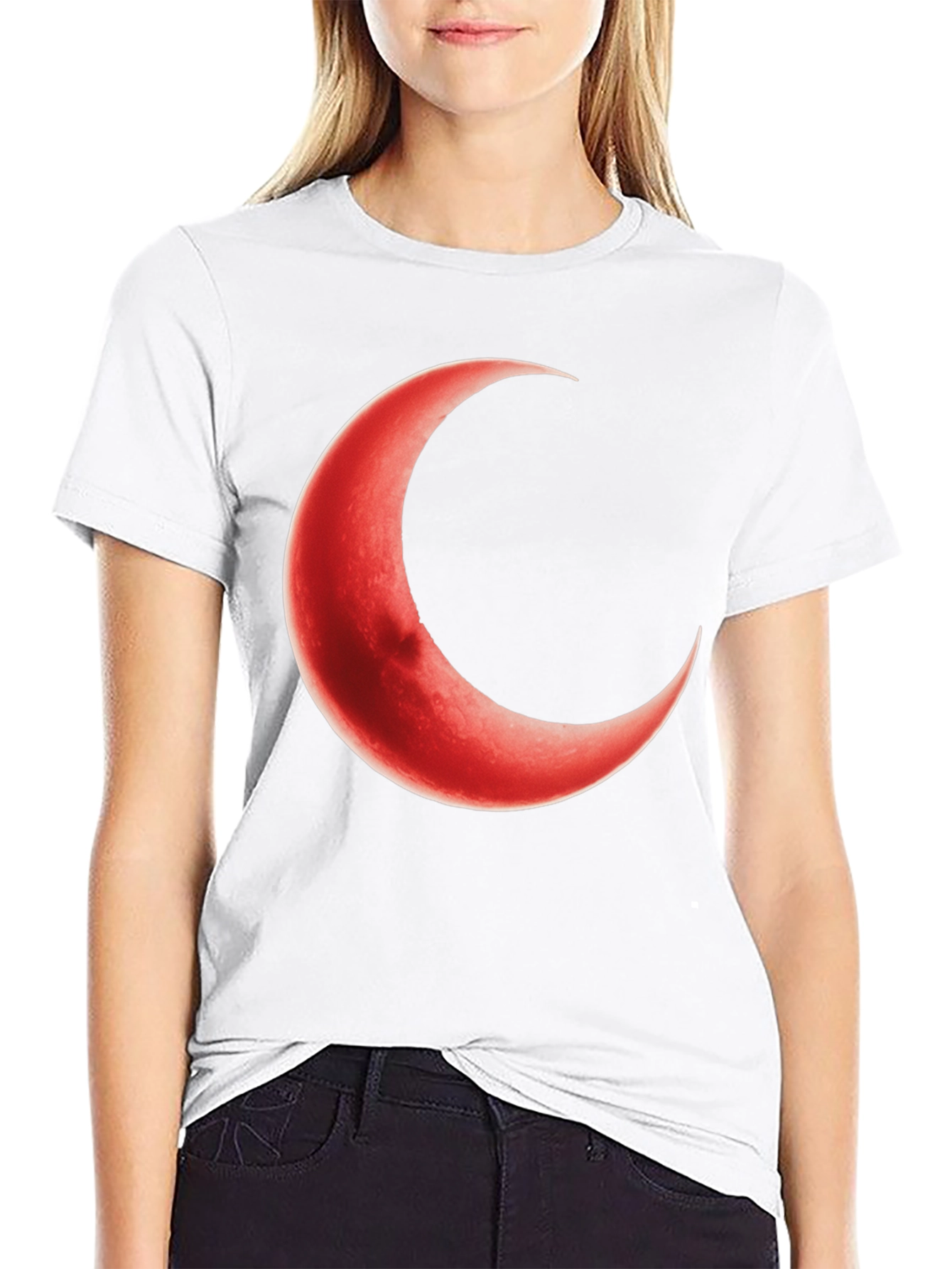 Crescent Moon Graphic Black T-Shirt