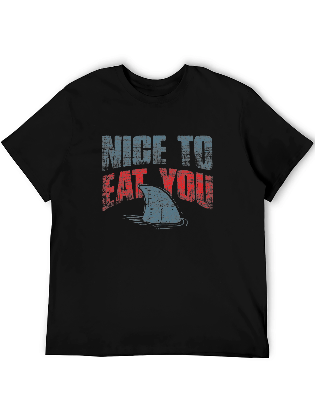 Nice To Eat You Shark Graphic Black T-Shirt