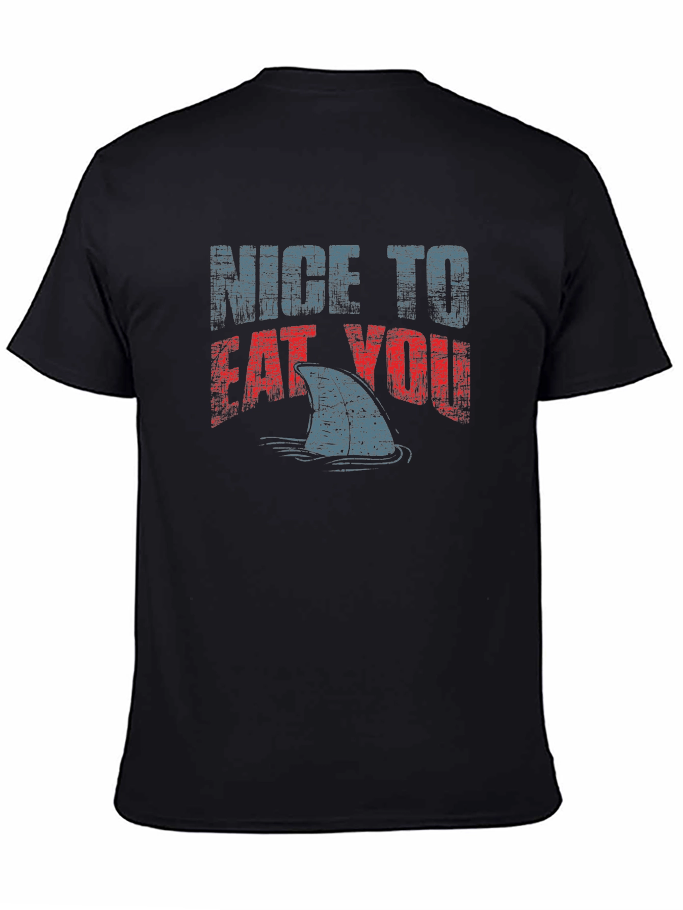 Nice To Eat You Shark Graphic Black T-Shirt