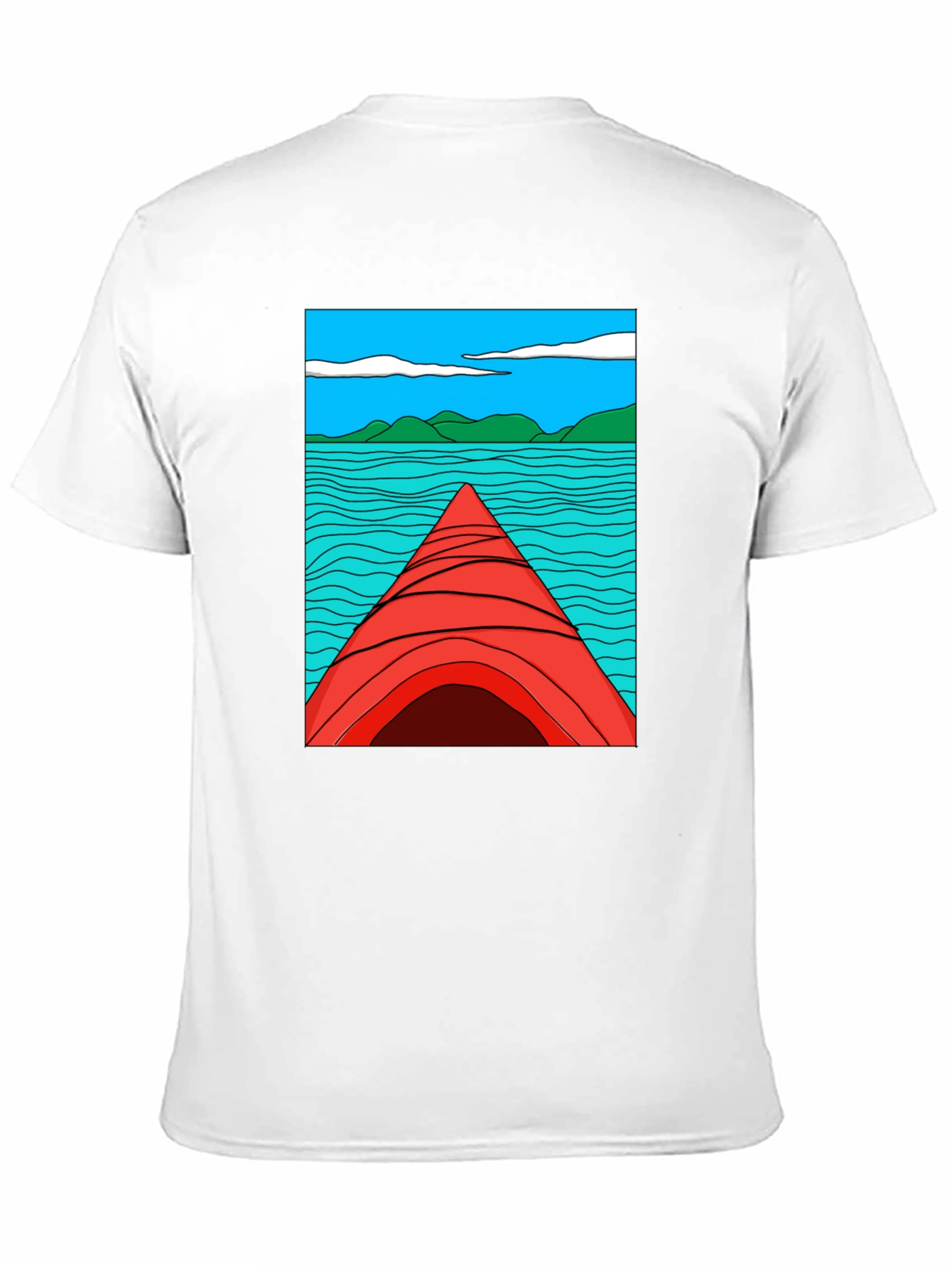 Kayak Lake View Graphic T-Shirt
