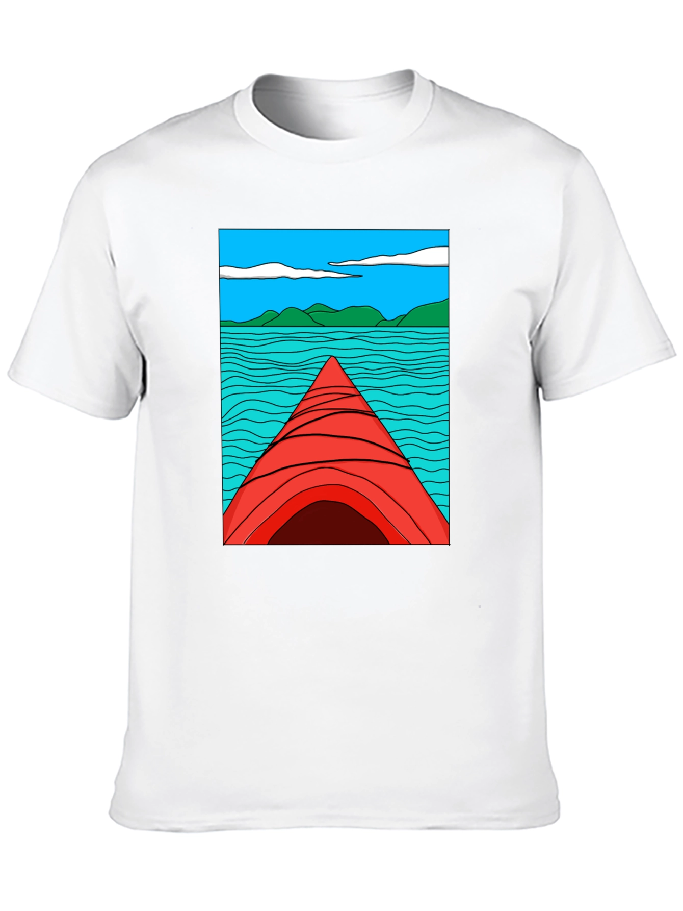 Kayak Lake View Graphic T-Shirt
