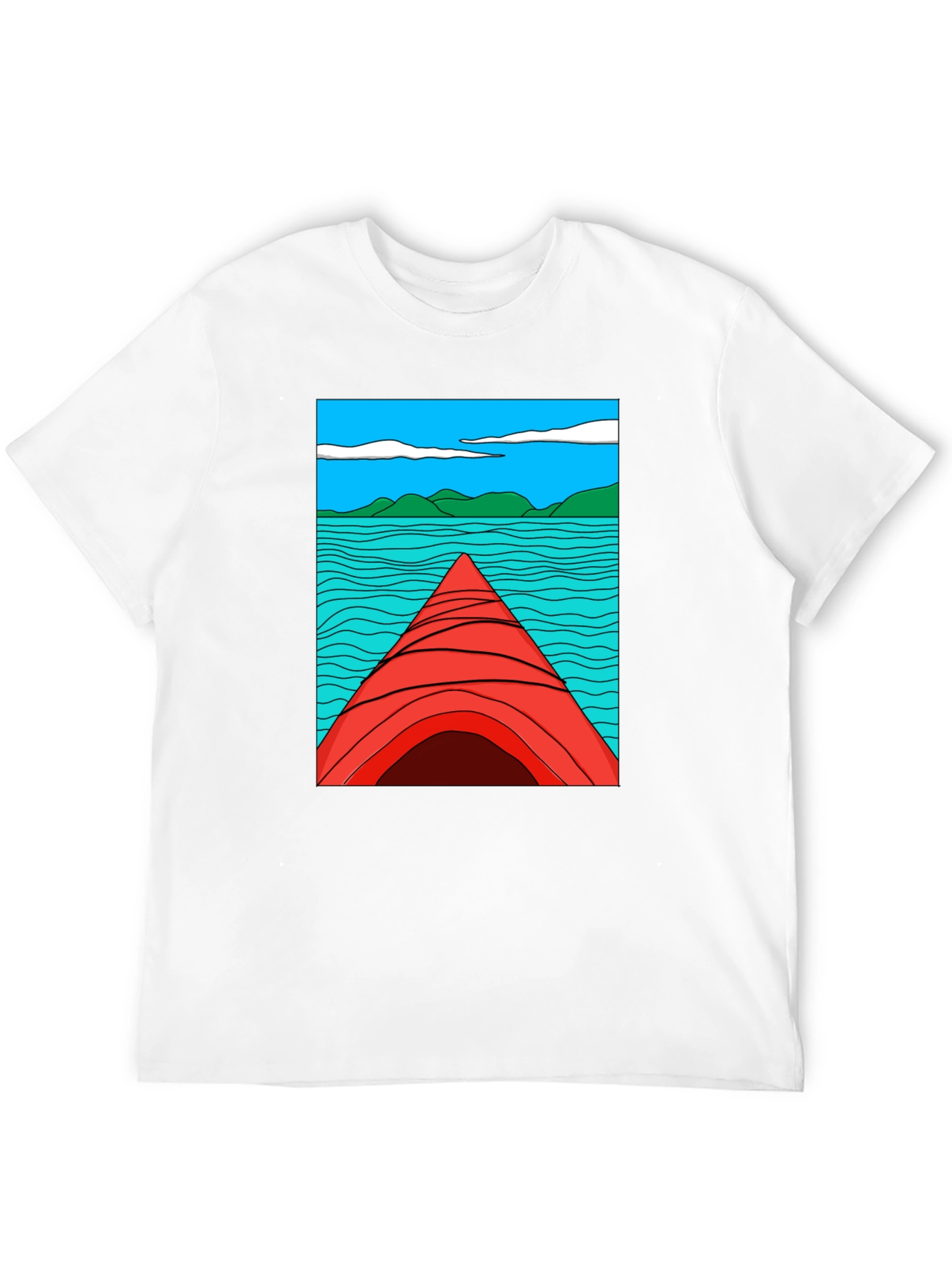 Kayak Lake View Graphic T-Shirt