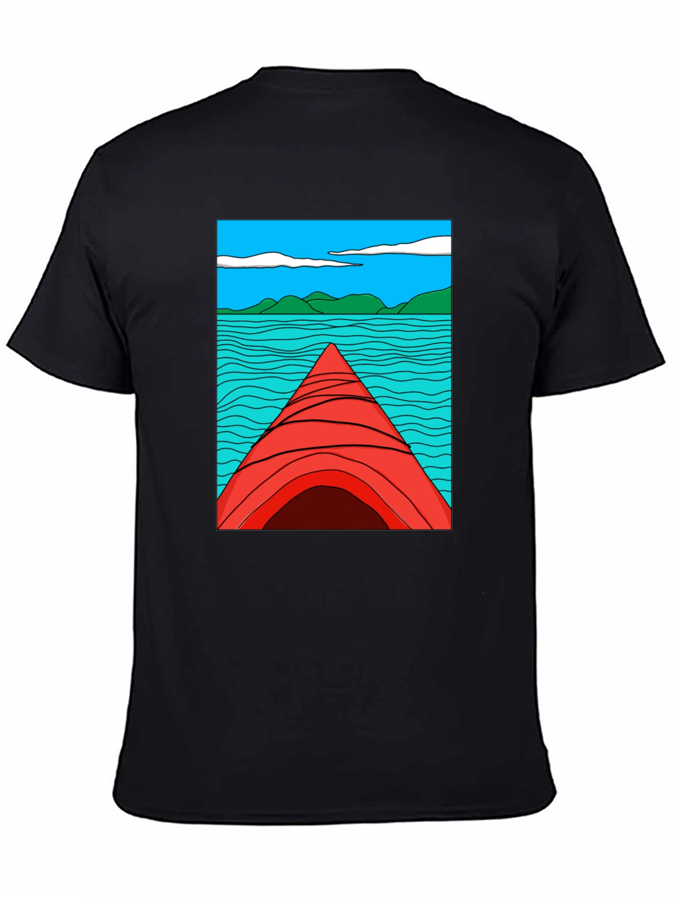 Kayak Lake View Graphic T-Shirt