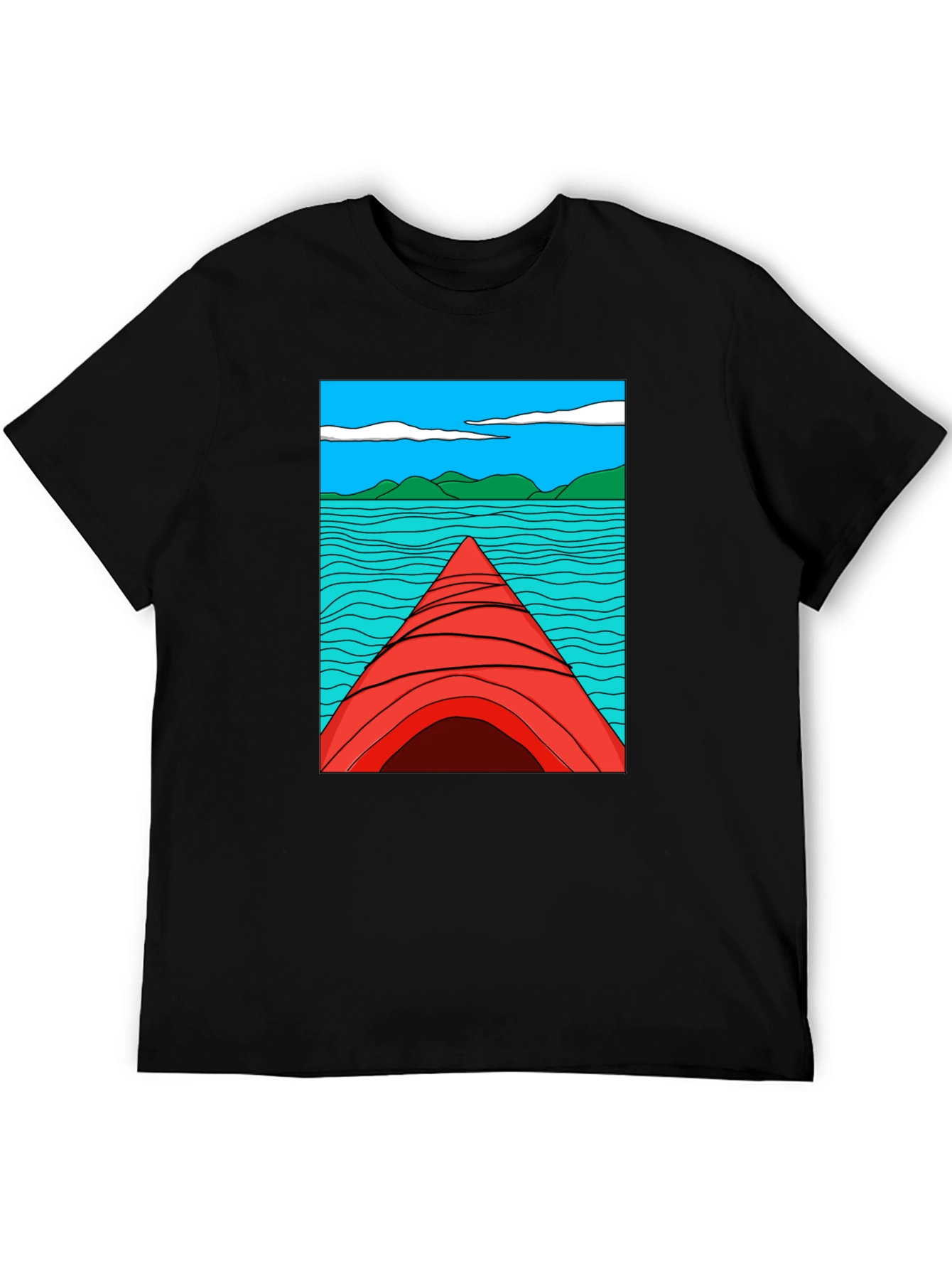 Kayak Lake View Graphic T-Shirt
