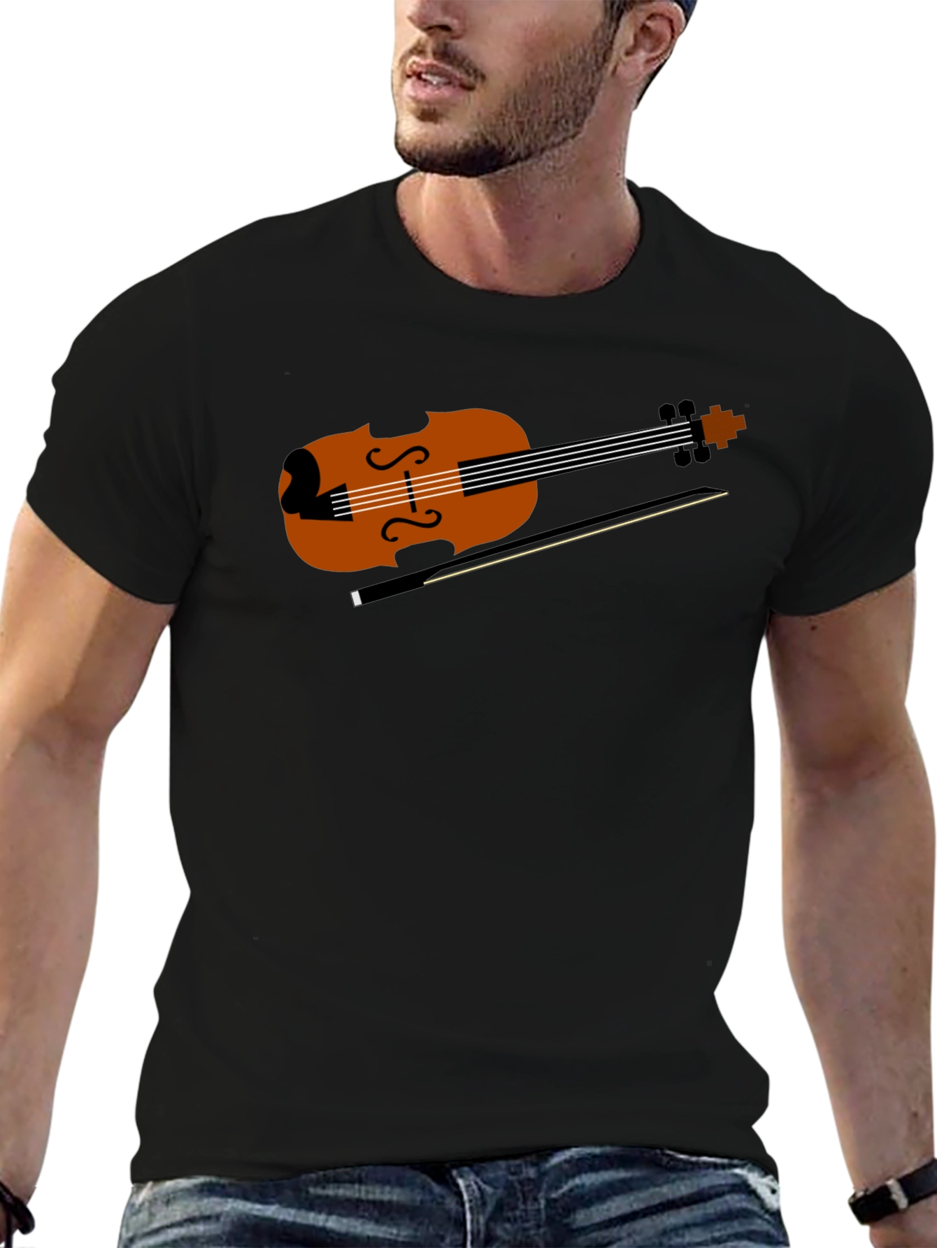 Violin Graphic Tee - Musical Instrument Shirt