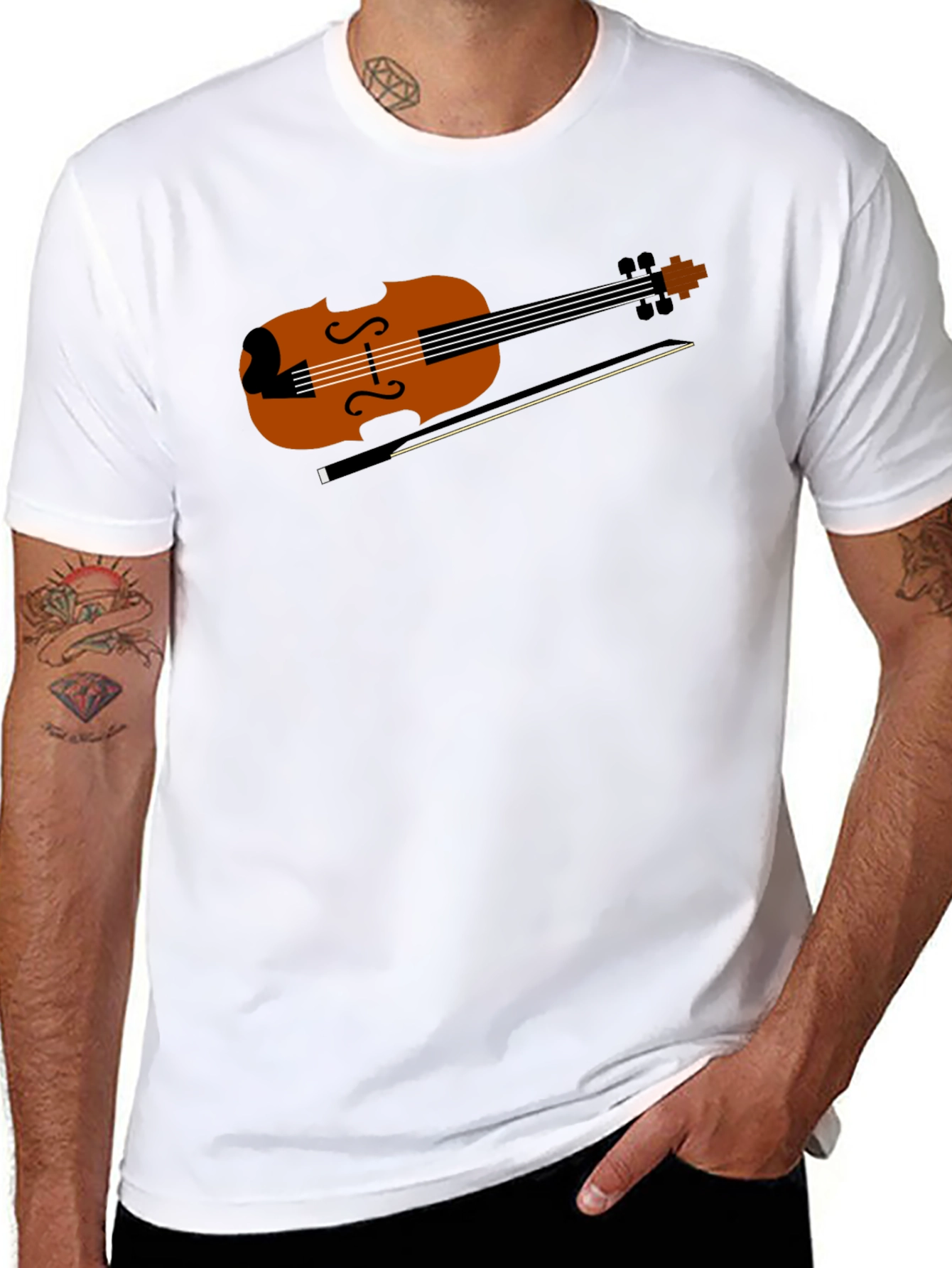 Violin Graphic Tee - Musical Instrument Shirt