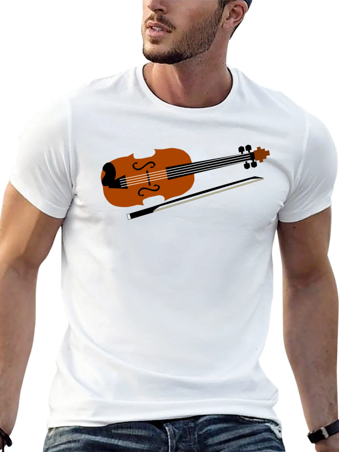 Violin Graphic Tee - Musical Instrument Shirt