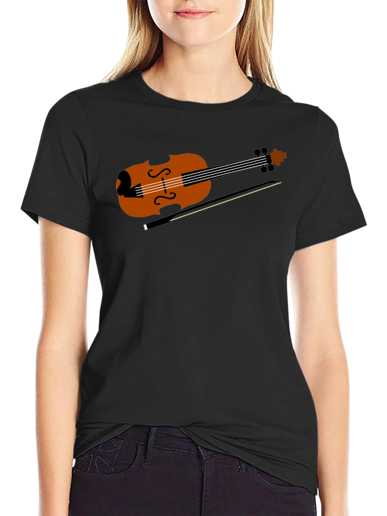 Violin Graphic Tee - Musical Instrument Shirt