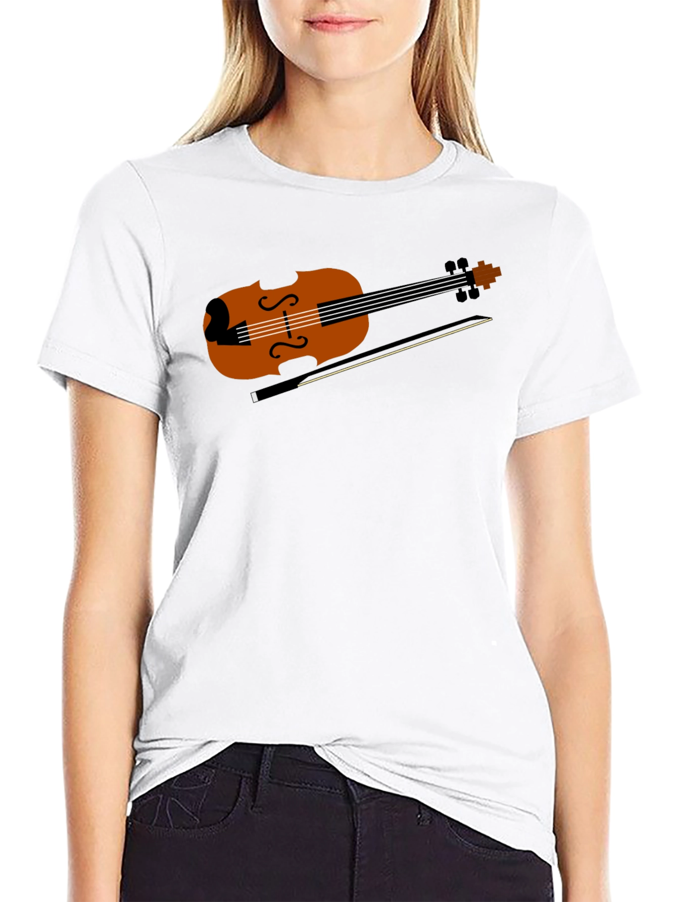 Violin Graphic Tee - Musical Instrument Shirt