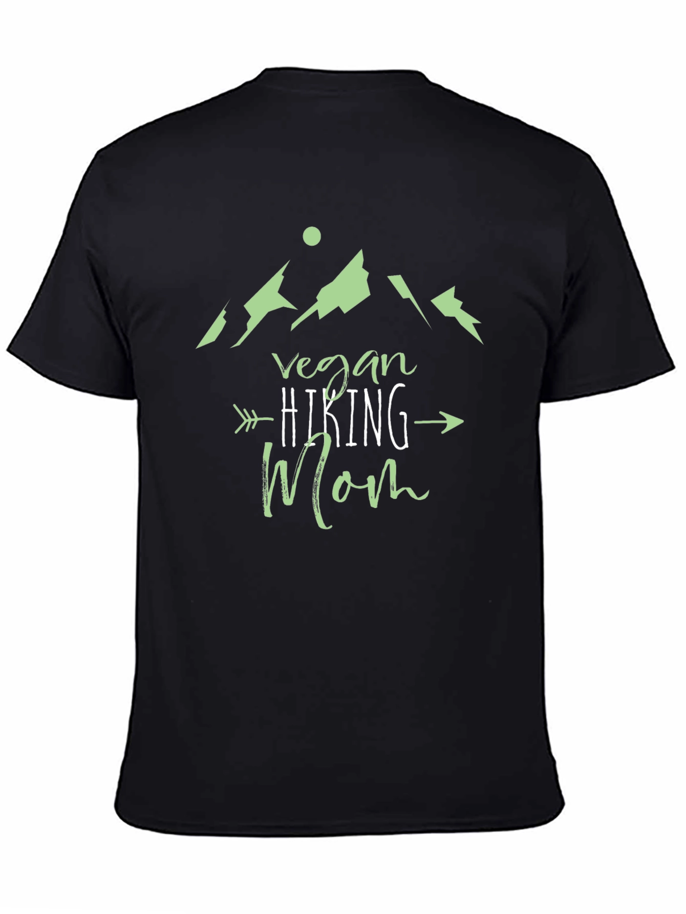 Vegan Hiking Mom T-Shirt - Black