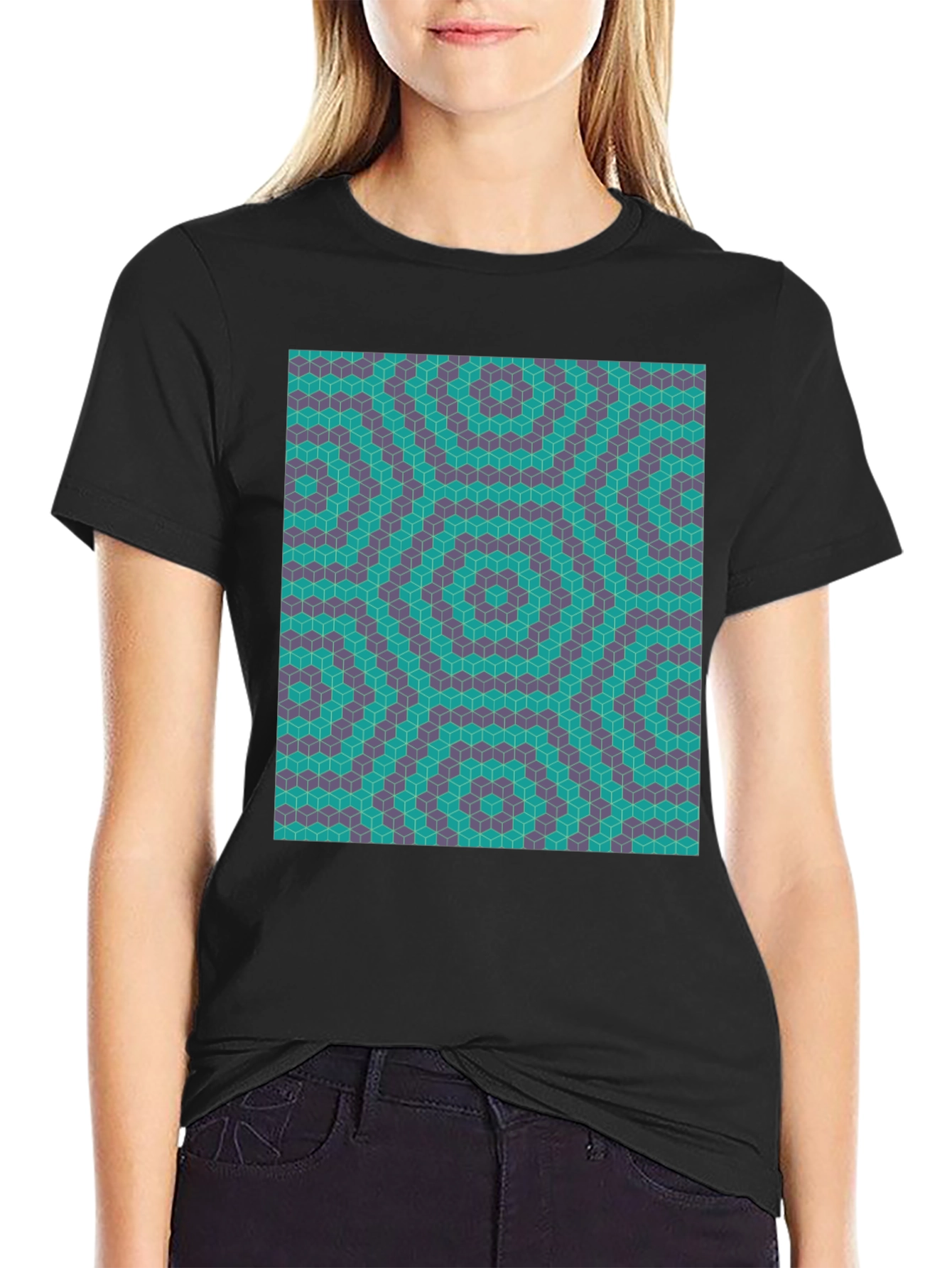 Geometric Illusion T-Shirt - Modern Art Tee
