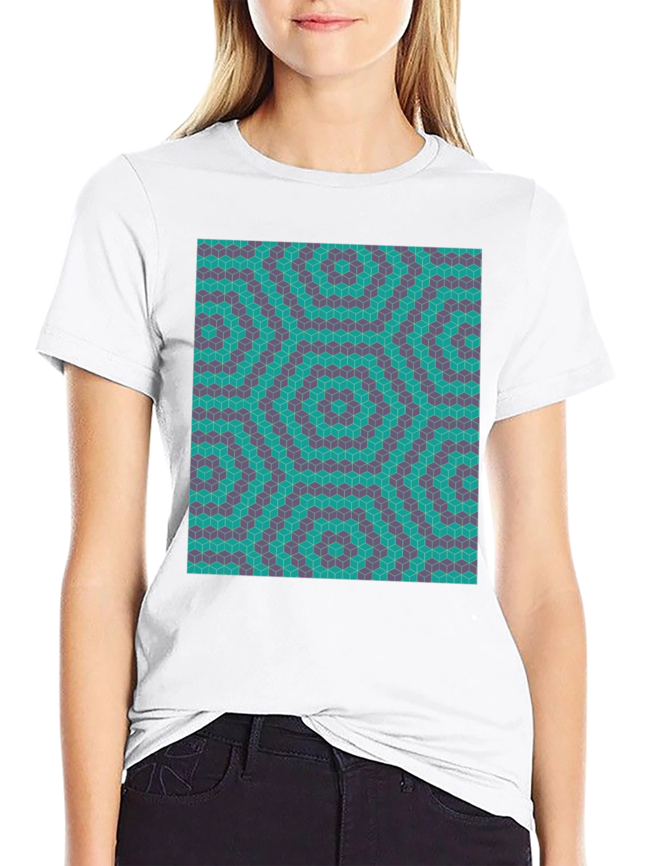 Geometric Illusion T-Shirt - Modern Art Tee