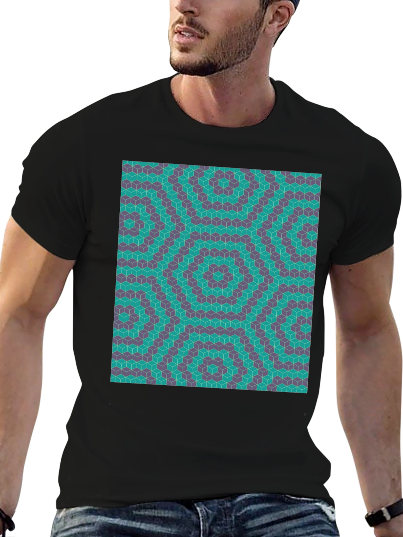 Geometric Illusion T-Shirt - Modern Art Tee