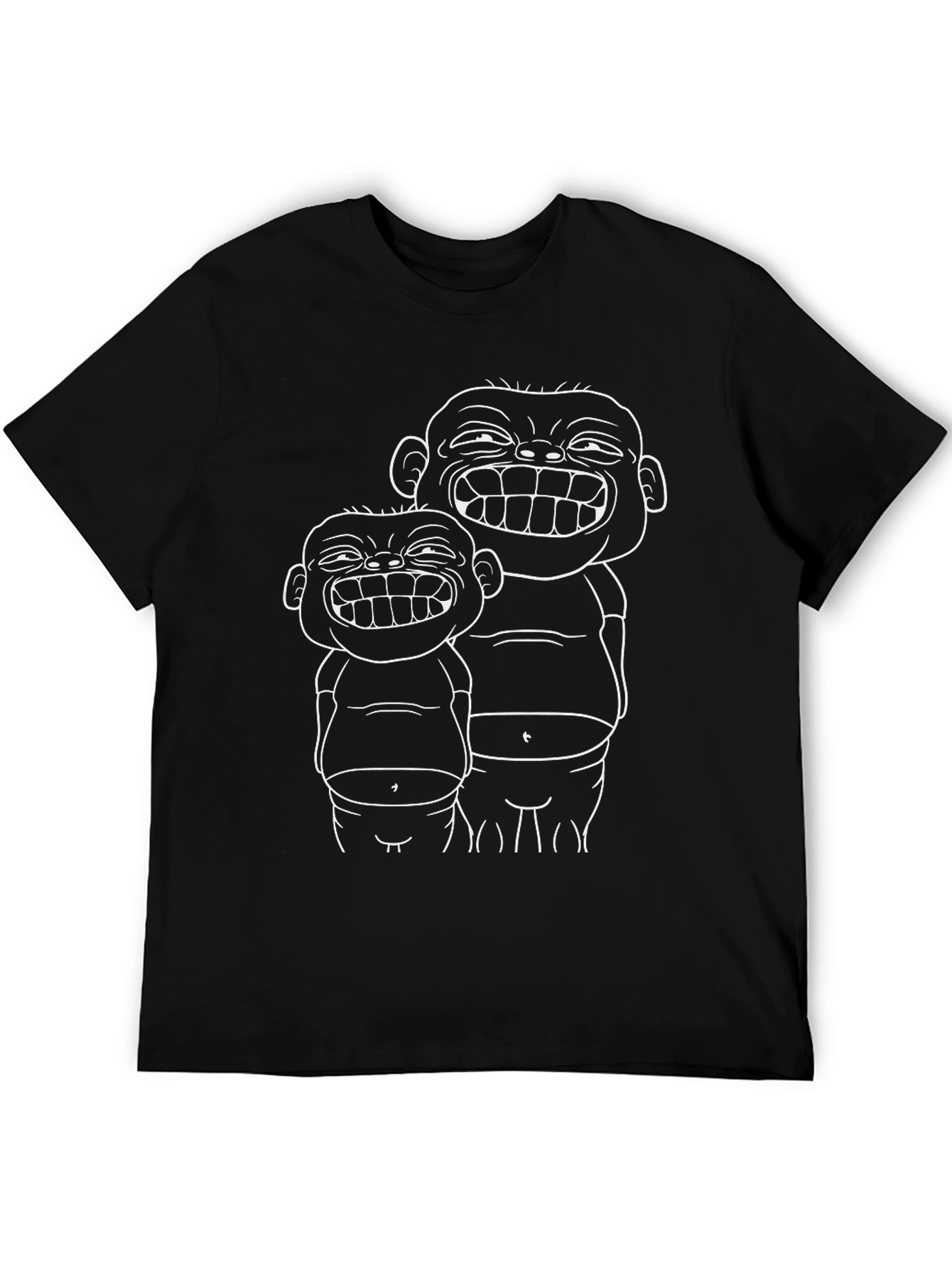 Funny Cartoon Graphic Black T-Shirt