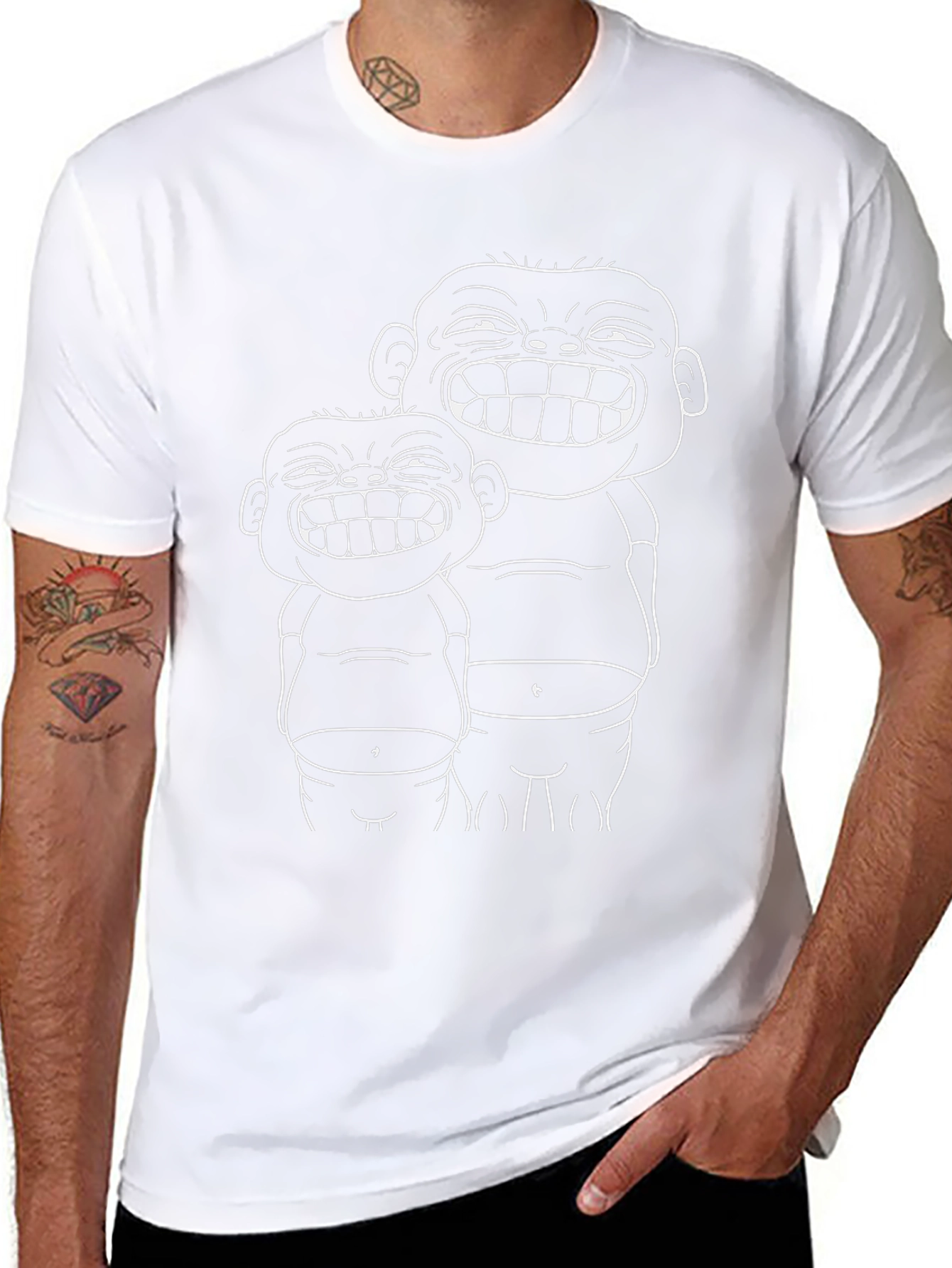 Funny Cartoon Graphic Black T-Shirt