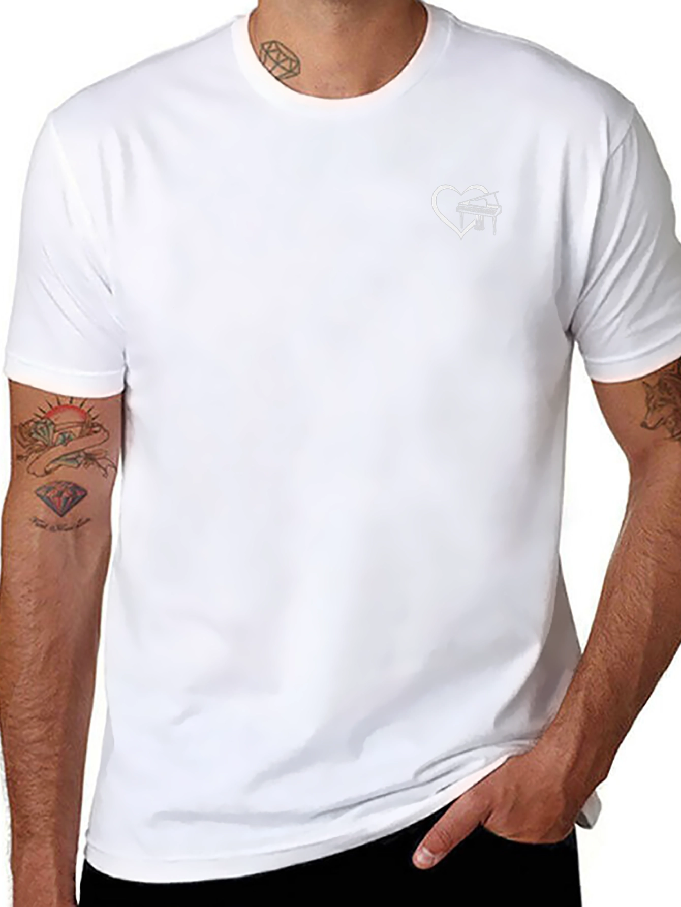 Heart Piano Black T-Shirt