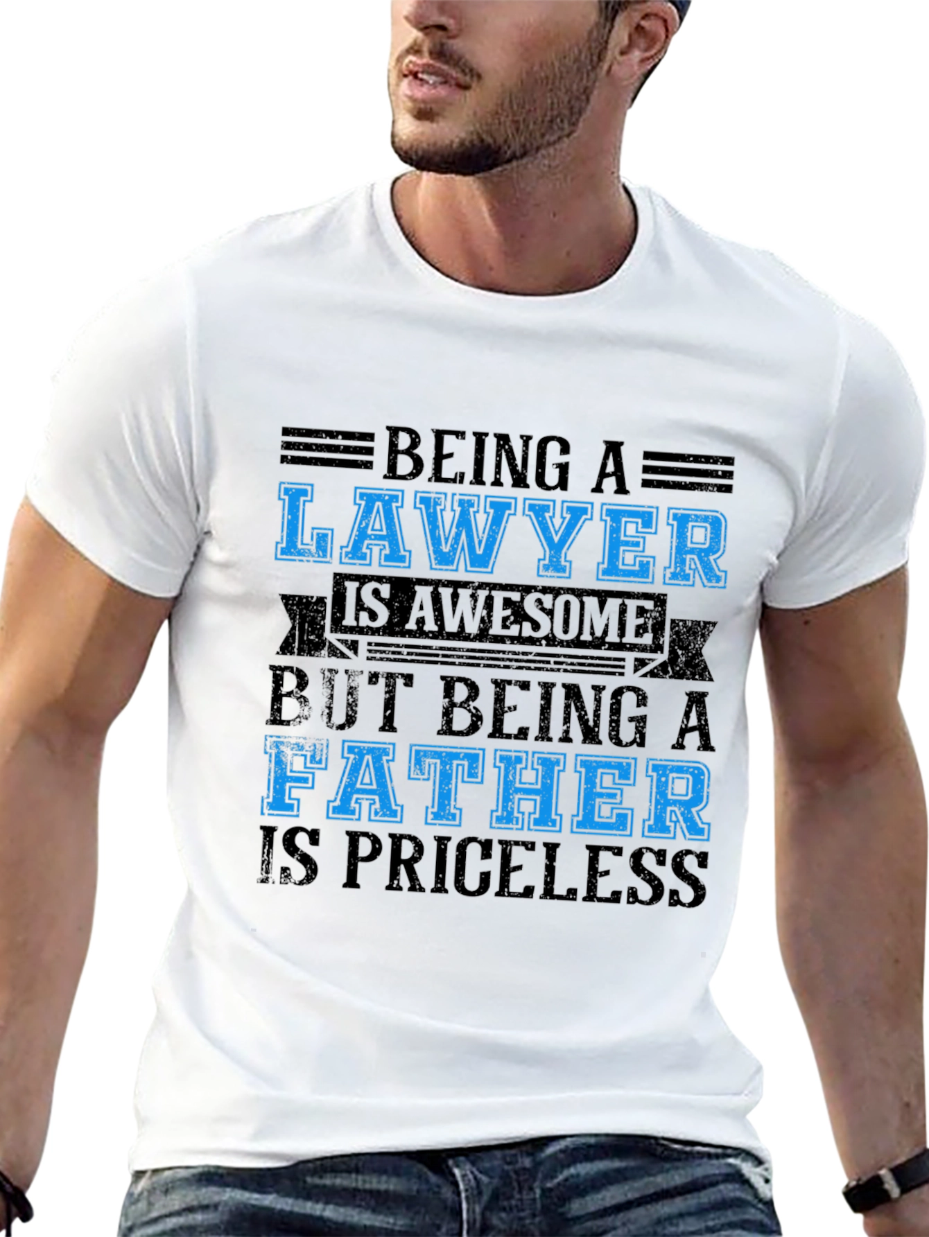Lawyer Father Black T-Shirt - Priceless