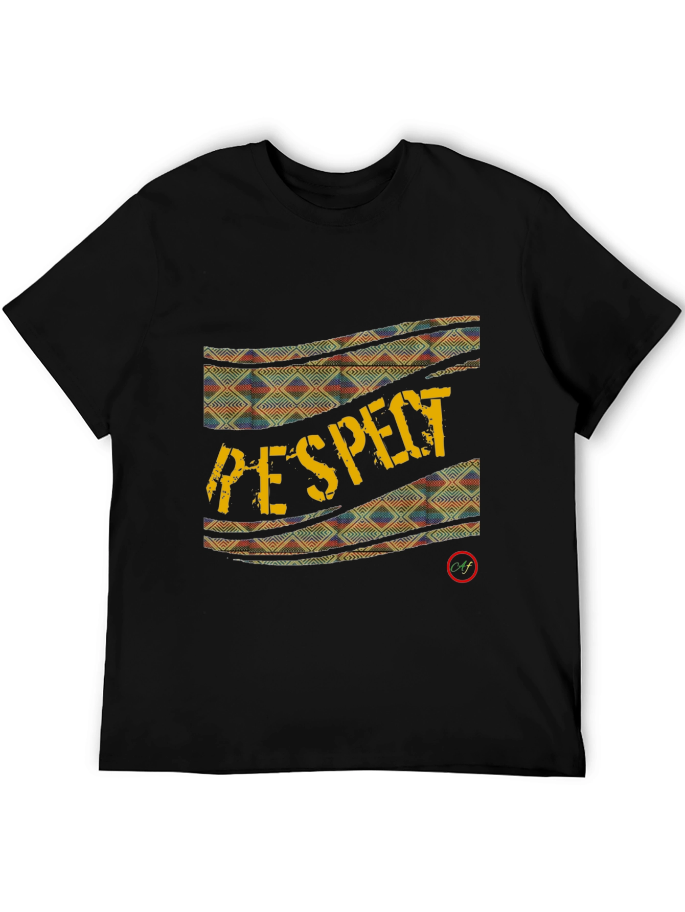 Respect Graphic Print Black T-Shirt