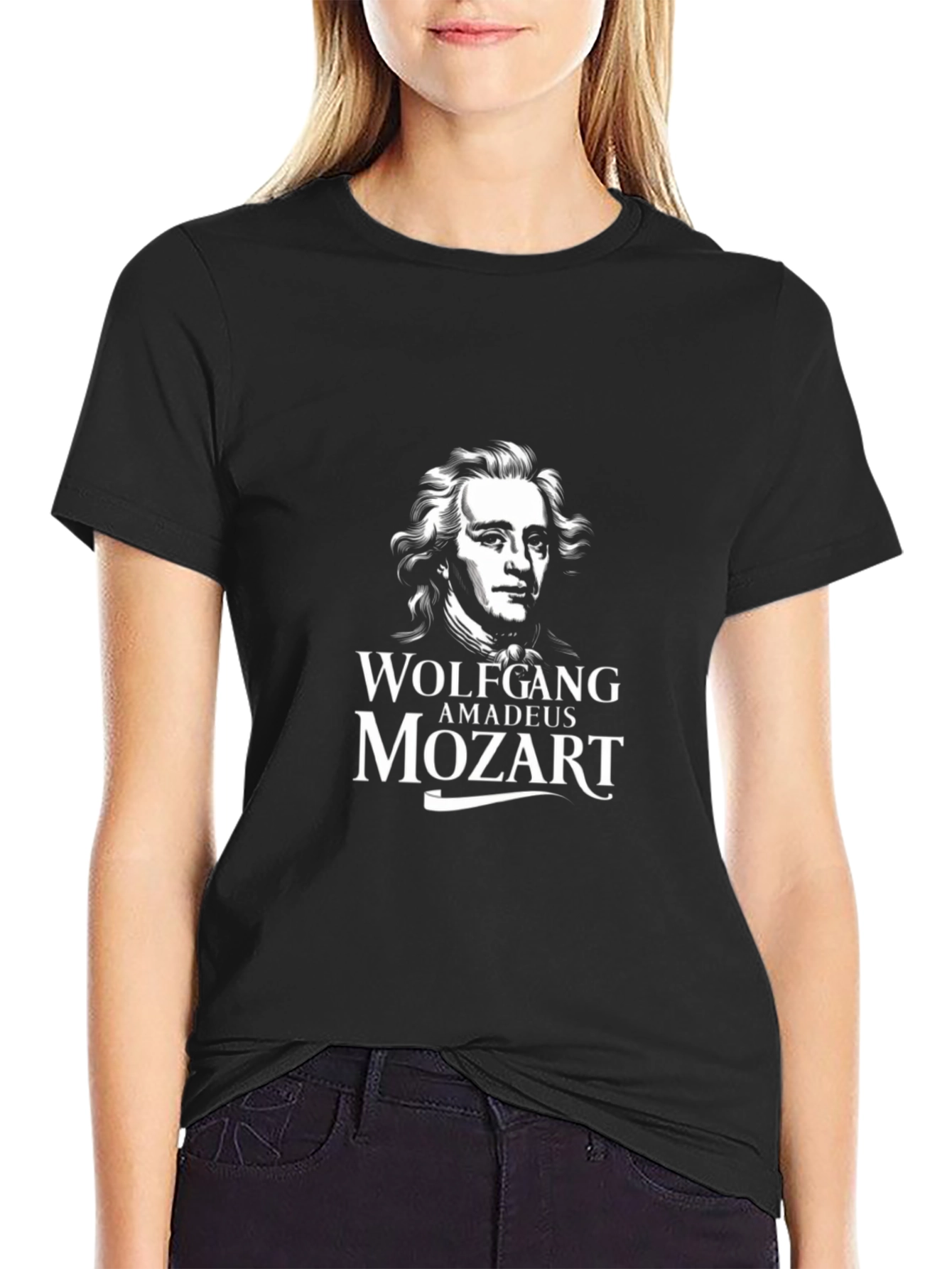 Wolfgang Amadeus Mozart Black T-Shirt