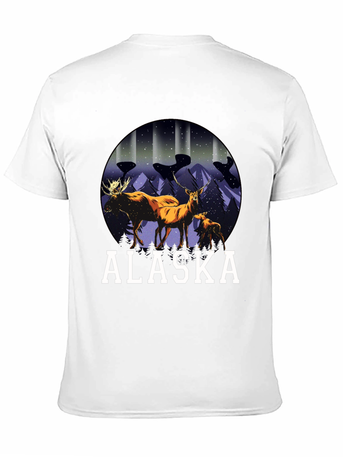 Alaska Deer & Moose Graphic Tee - Black