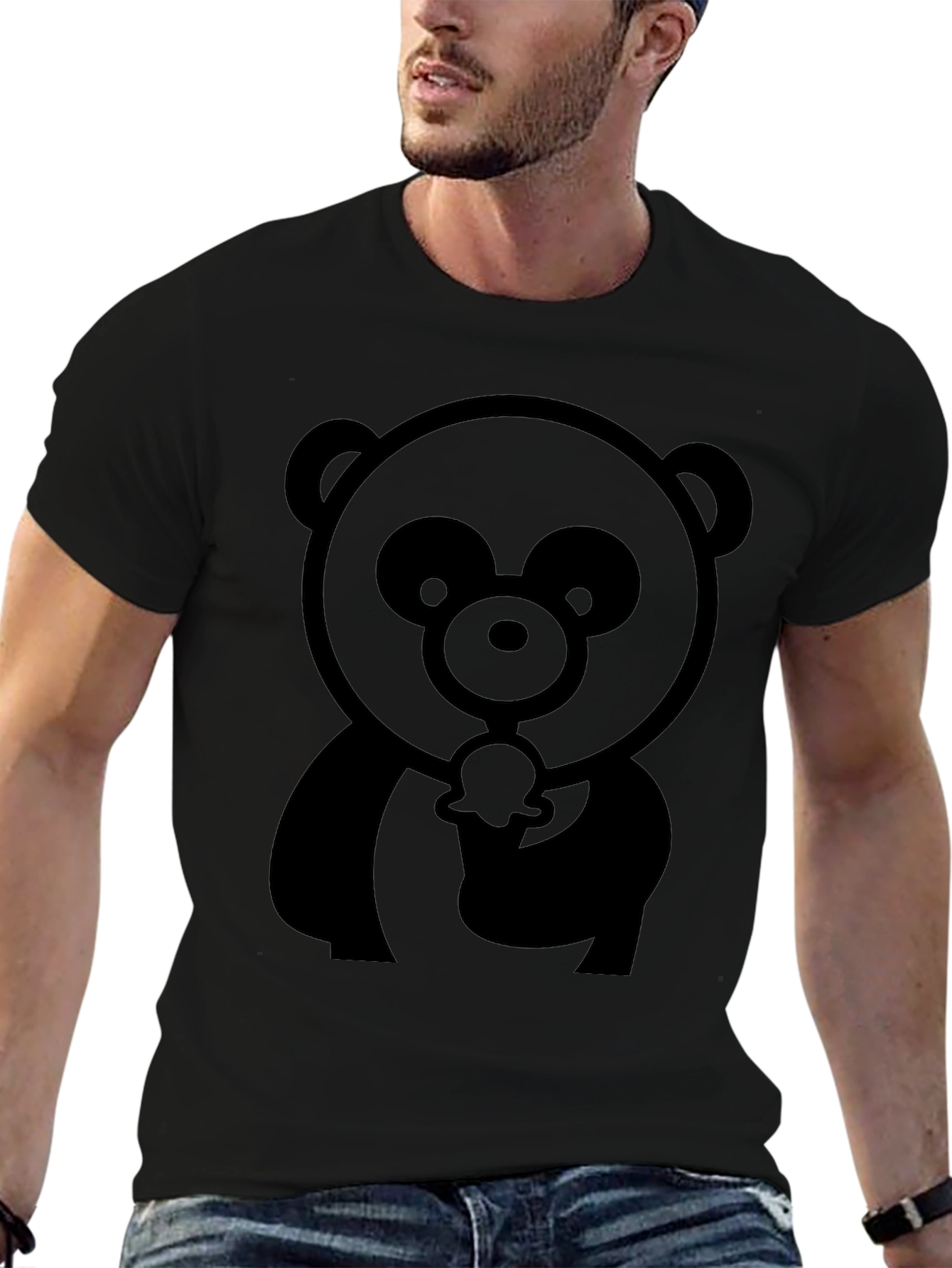 Cool Black Panda Graphic Tee - Trendy Unisex Design