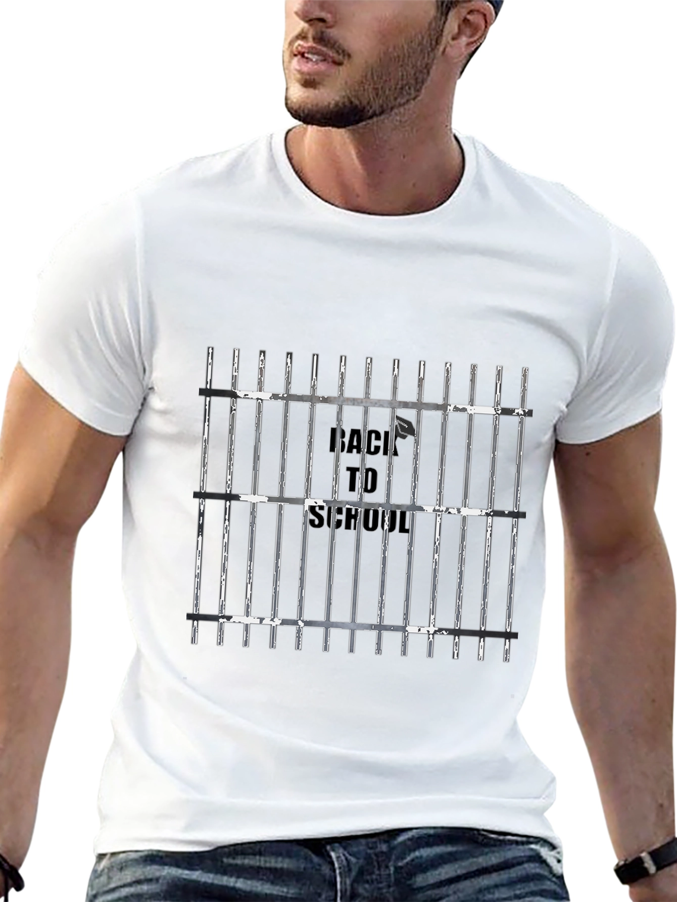 Back To School Jail Bars T-Shirt - Black