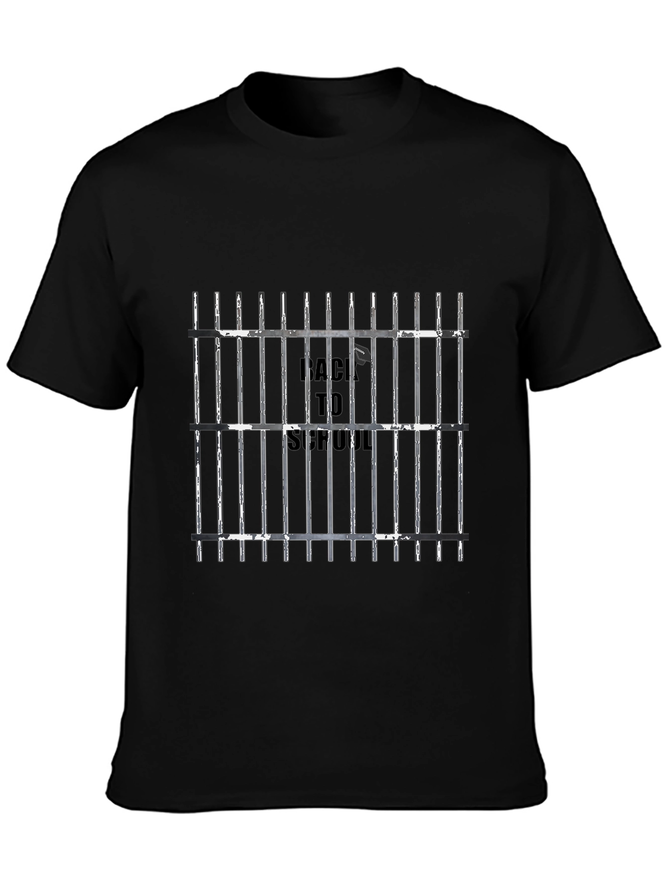 Back To School Jail Bars T-Shirt - Black