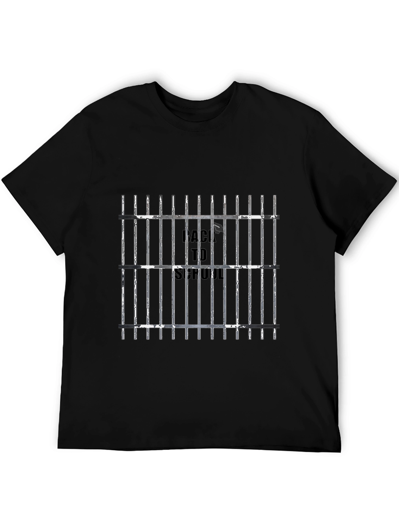 Back To School Jail Bars T-Shirt - Black