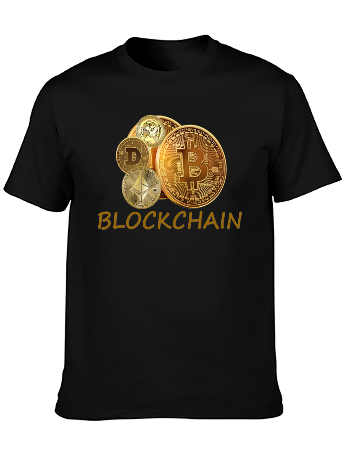 Blockchain Crypto T-Shirt - Bitcoin Dogecoin Ethereum