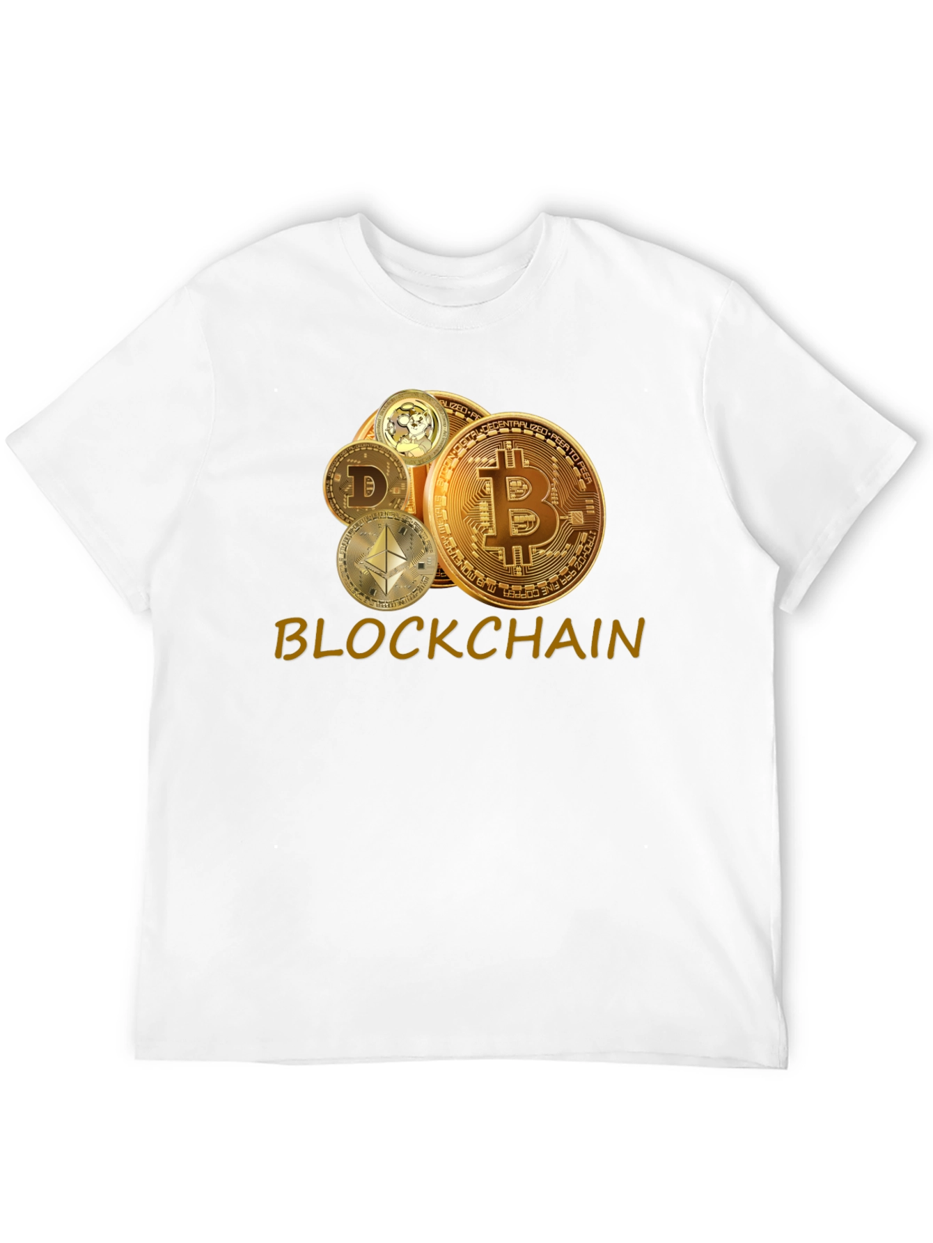 Blockchain Crypto T-Shirt - Bitcoin Dogecoin Ethereum