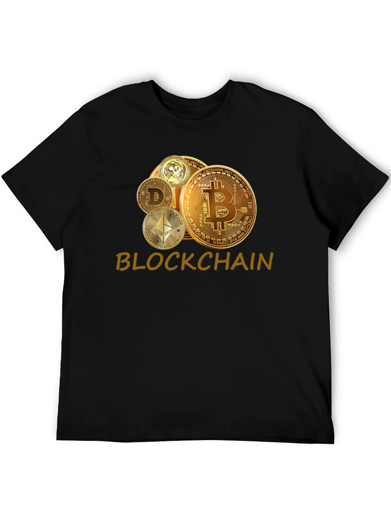 Blockchain Crypto T-Shirt - Bitcoin Dogecoin Ethereum
