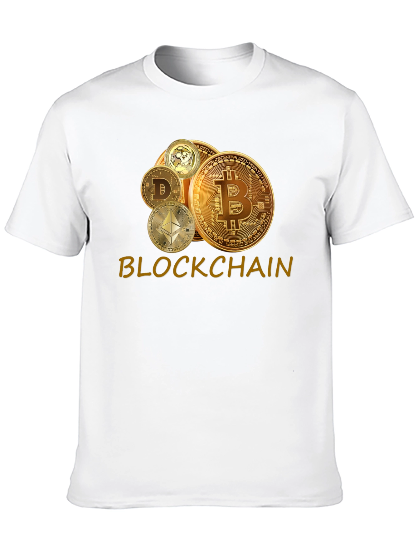 Blockchain Crypto T-Shirt - Bitcoin Dogecoin Ethereum