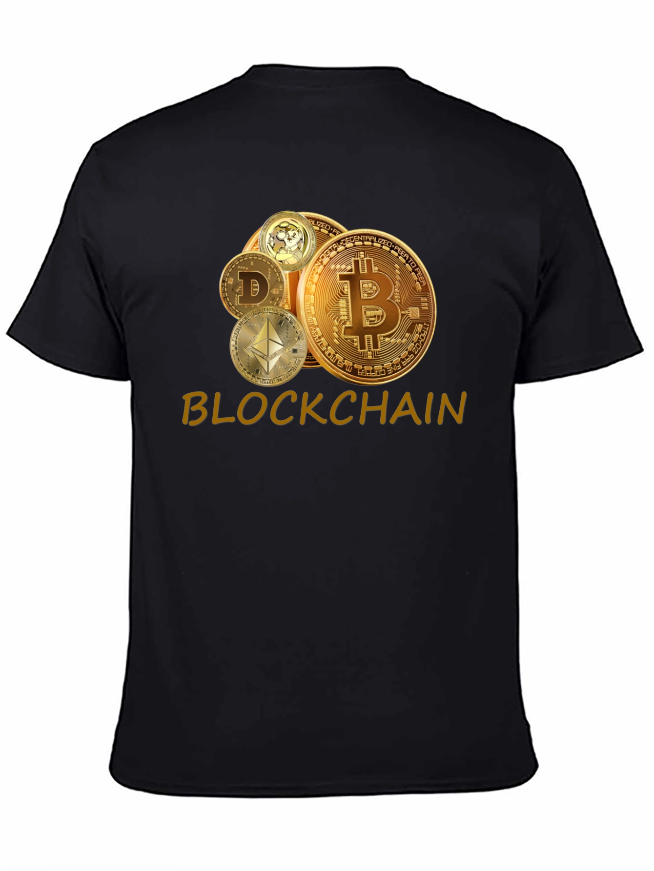 Blockchain Crypto T-Shirt - Bitcoin Dogecoin Ethereum