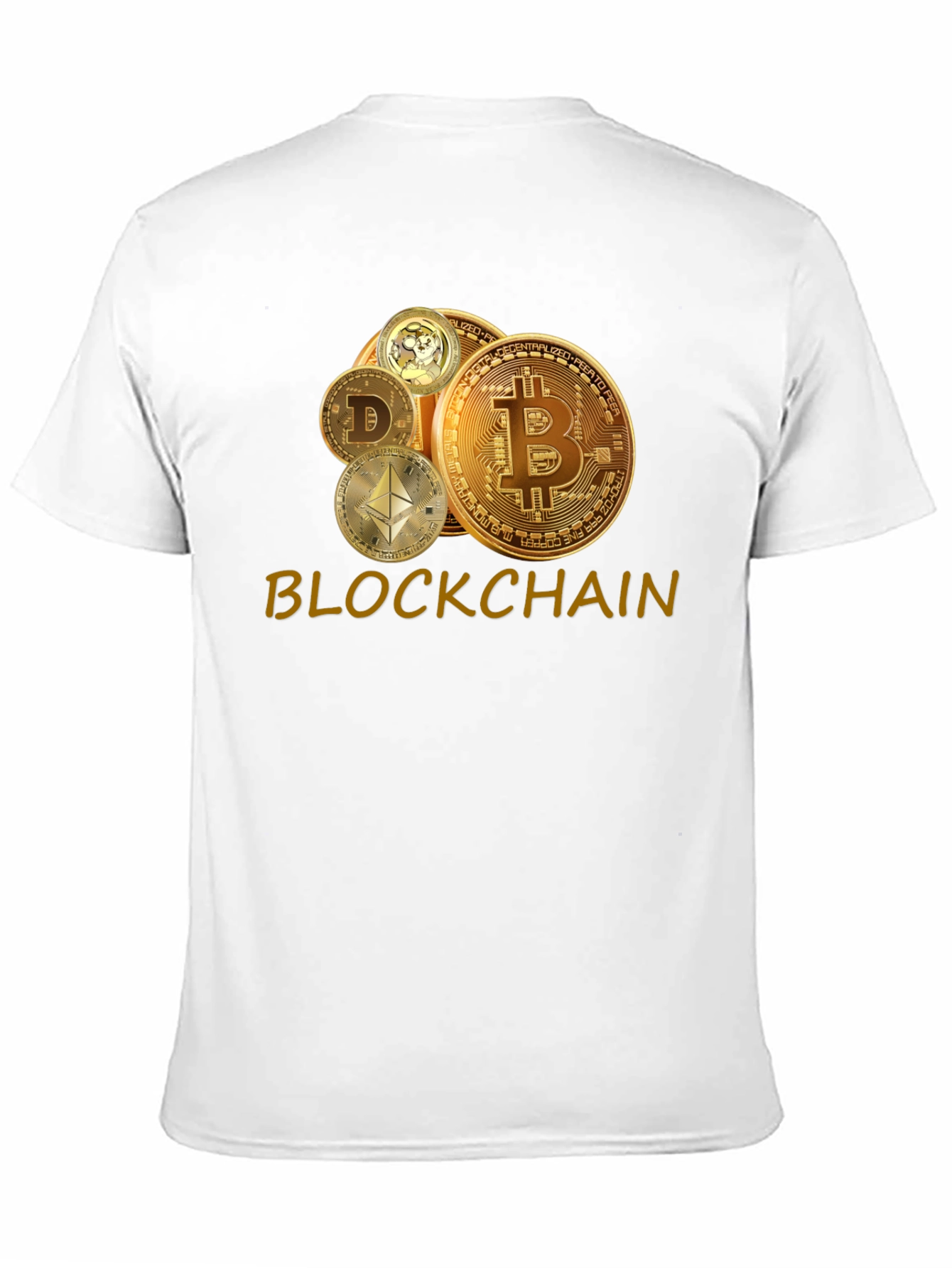 Blockchain Crypto T-Shirt - Bitcoin Dogecoin Ethereum