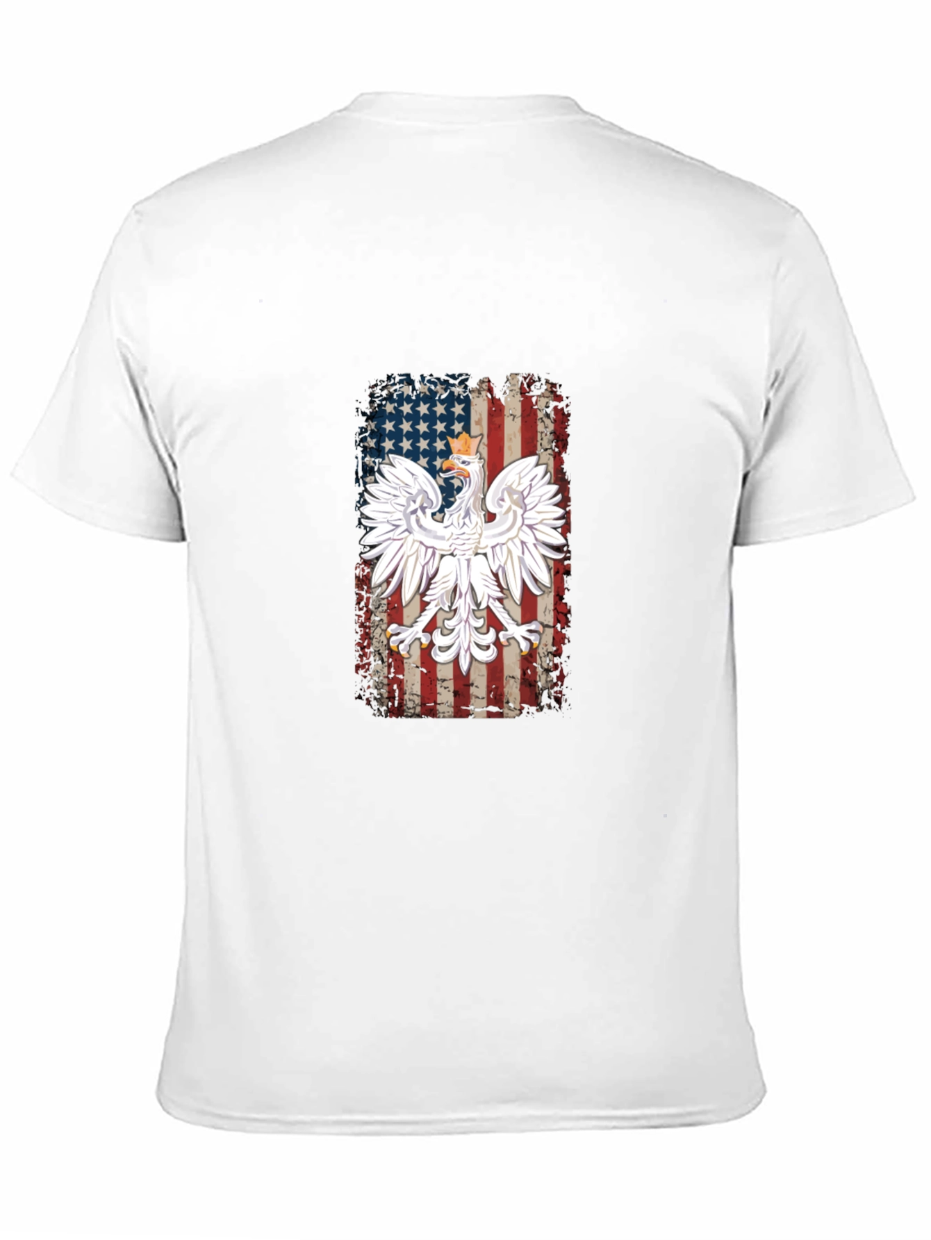 Polish Eagle USA Flag Mens T-Shirt