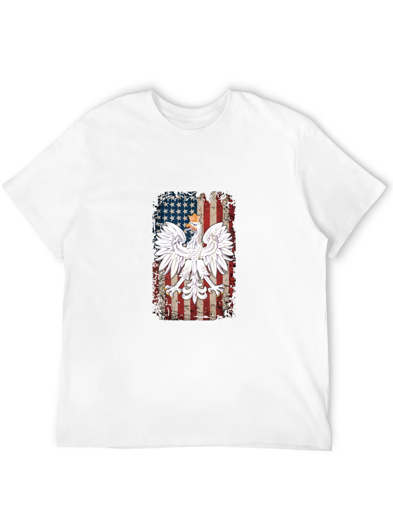 Polish Eagle USA Flag Mens T-Shirt