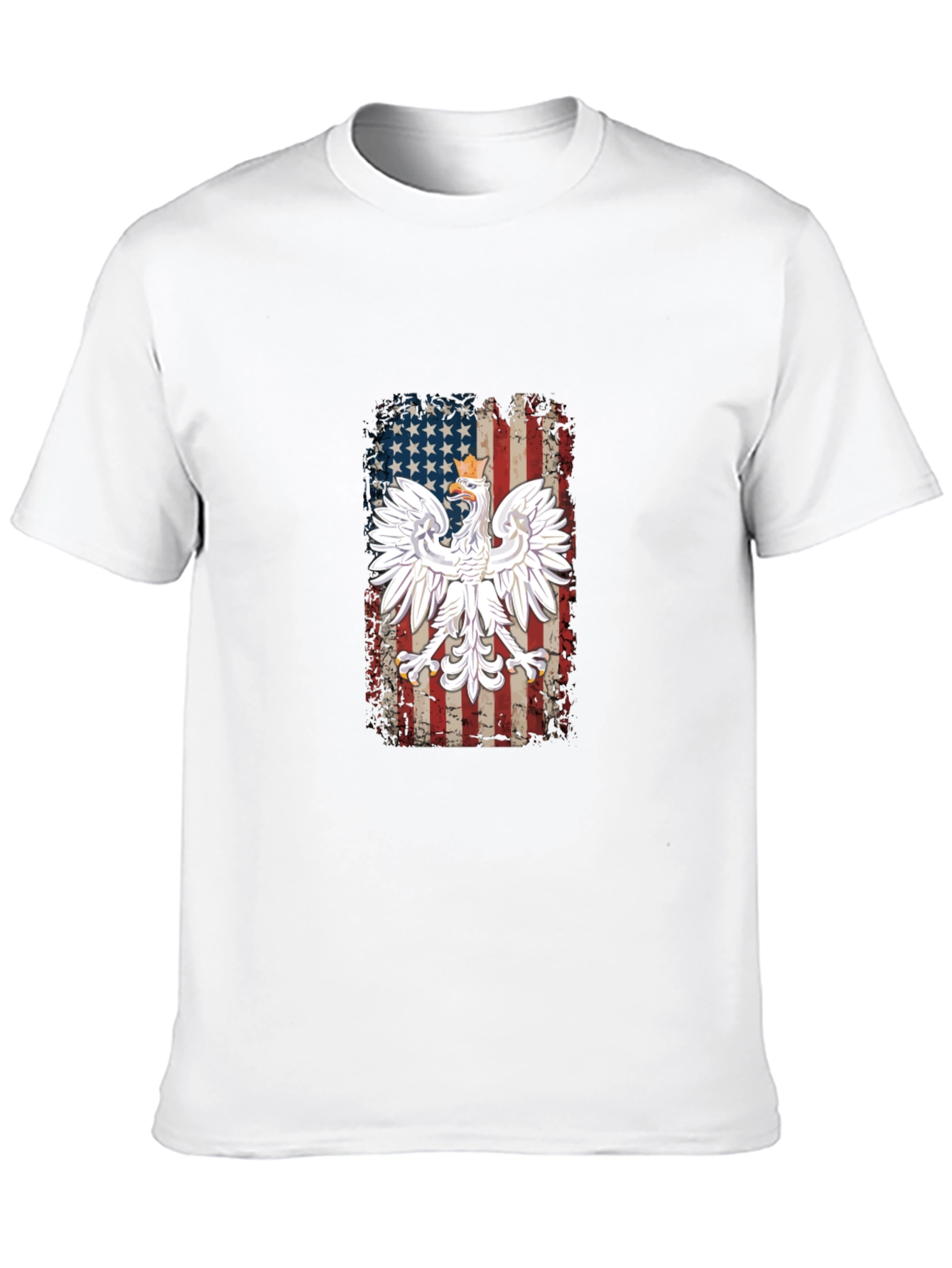 Polish Eagle USA Flag Mens T-Shirt