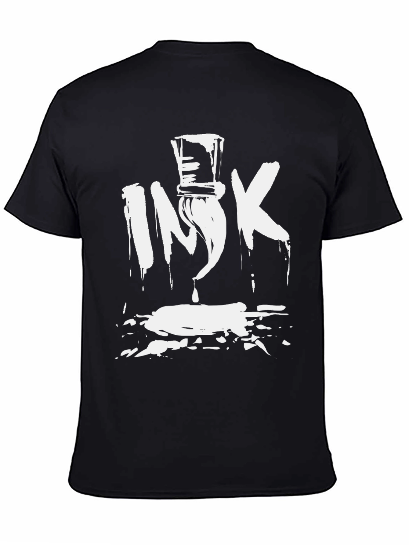 Ink Brush Graphic Tee - Black