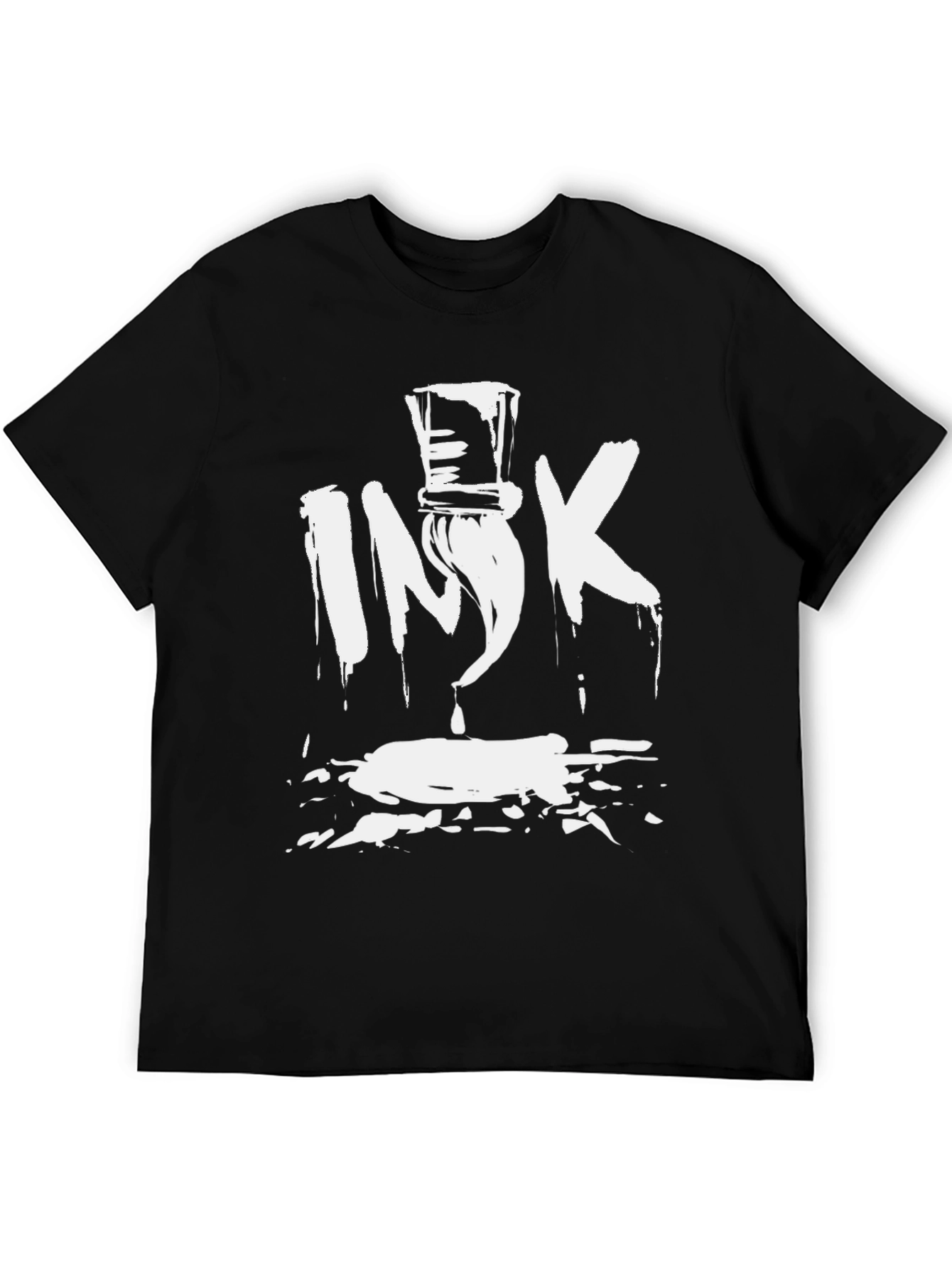Ink Brush Graphic Tee - Black