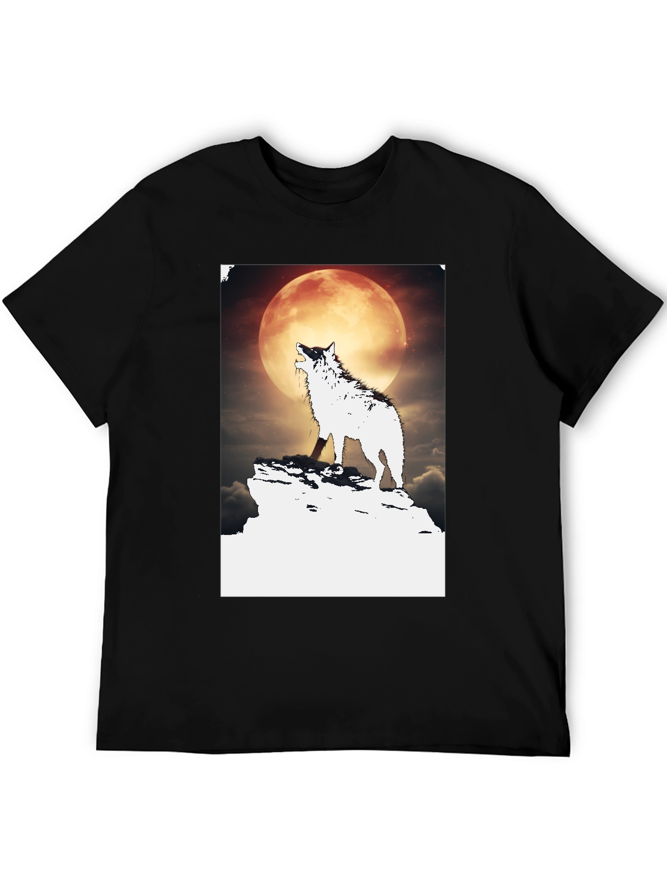 Wolf Howling at Moon Graphic Tee