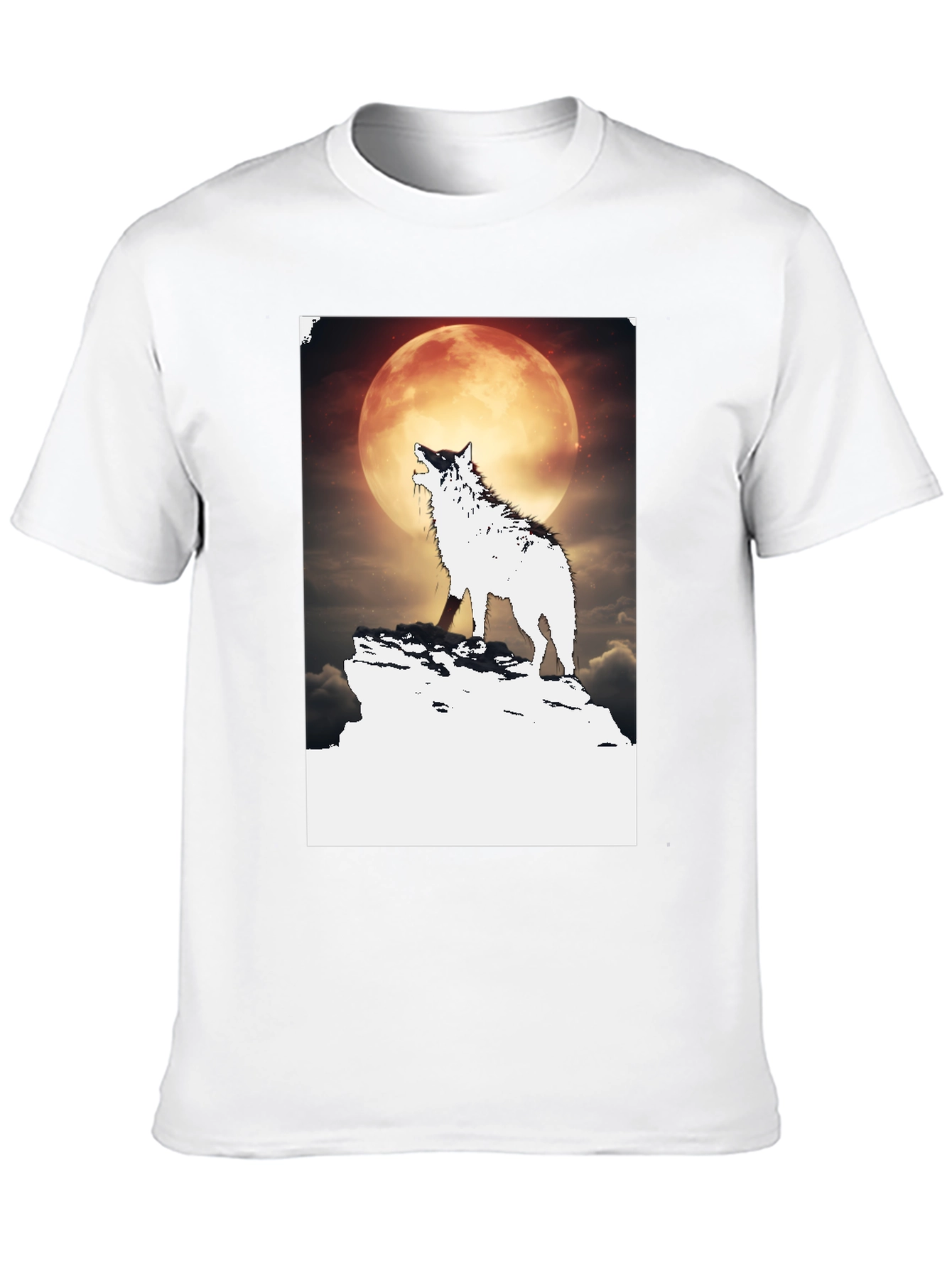 Wolf Howling at Moon Graphic Tee