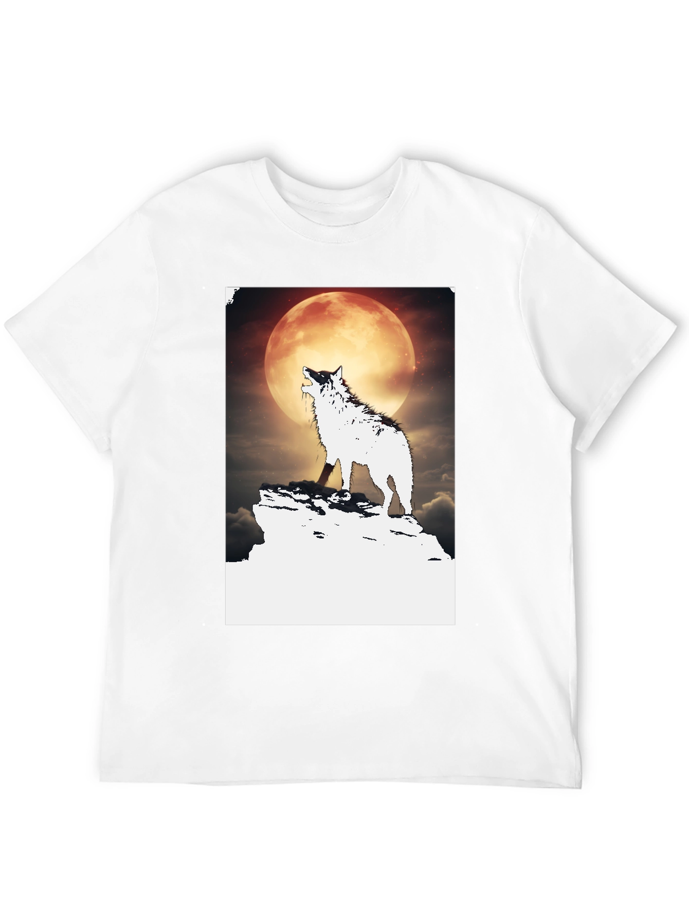 Wolf Howling at Moon Graphic Tee