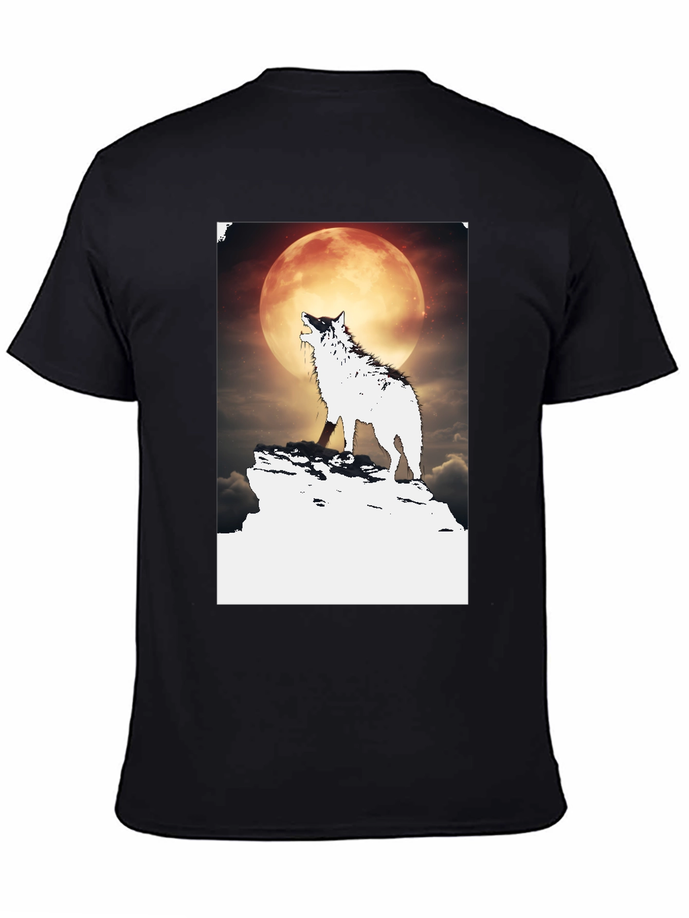 Wolf Howling at Moon Graphic Tee