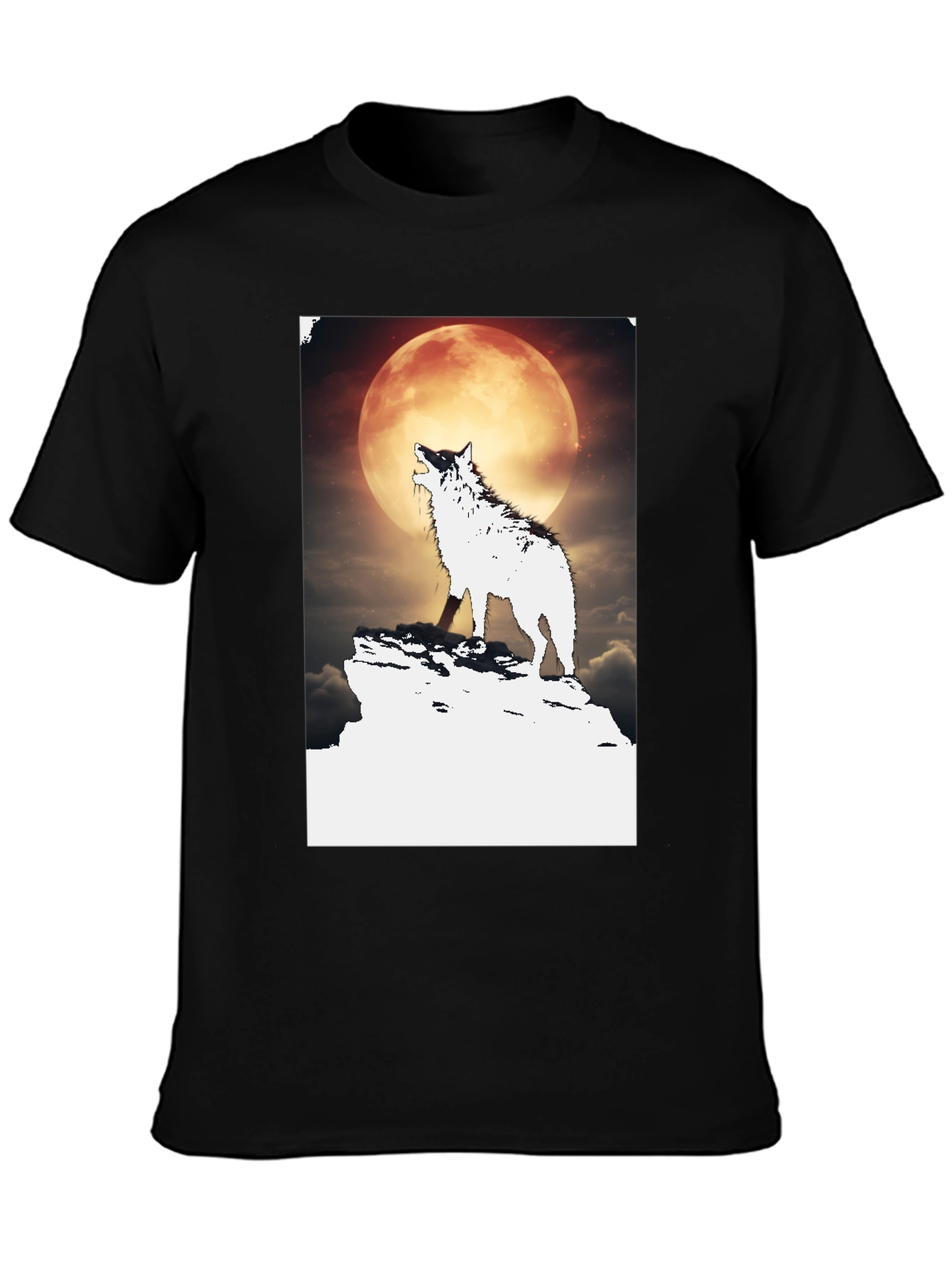 Wolf Howling at Moon Graphic Tee