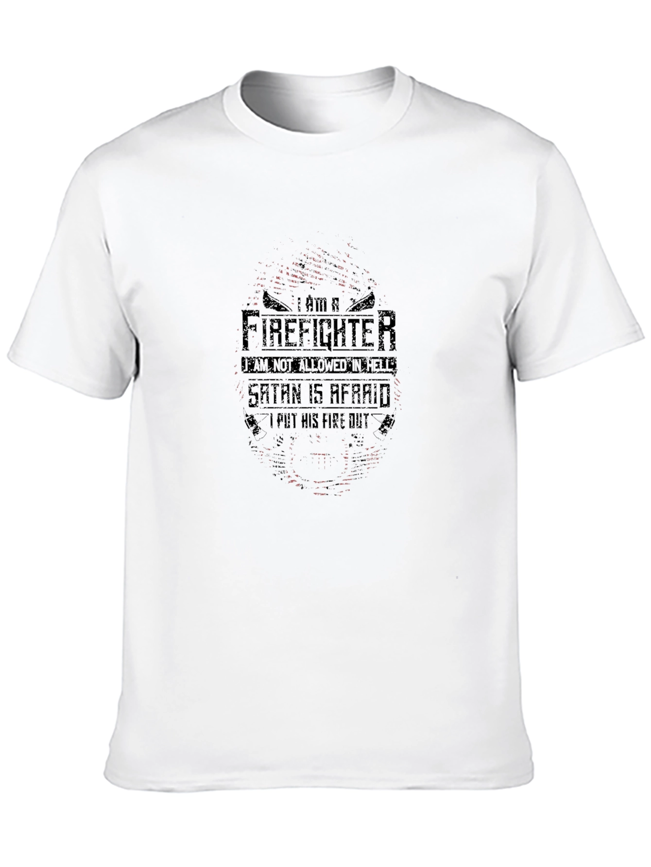 Firefighter Satan Afraid Graphic T-Shirt