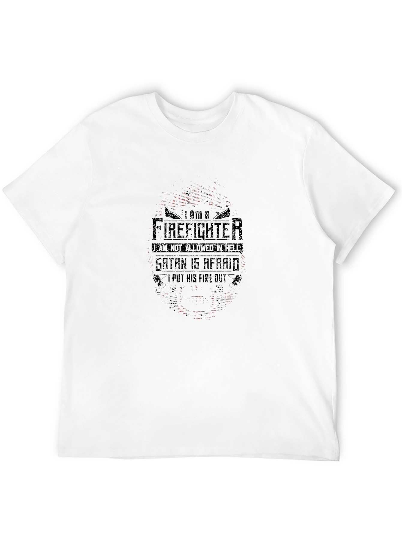 Firefighter Satan Afraid Graphic T-Shirt
