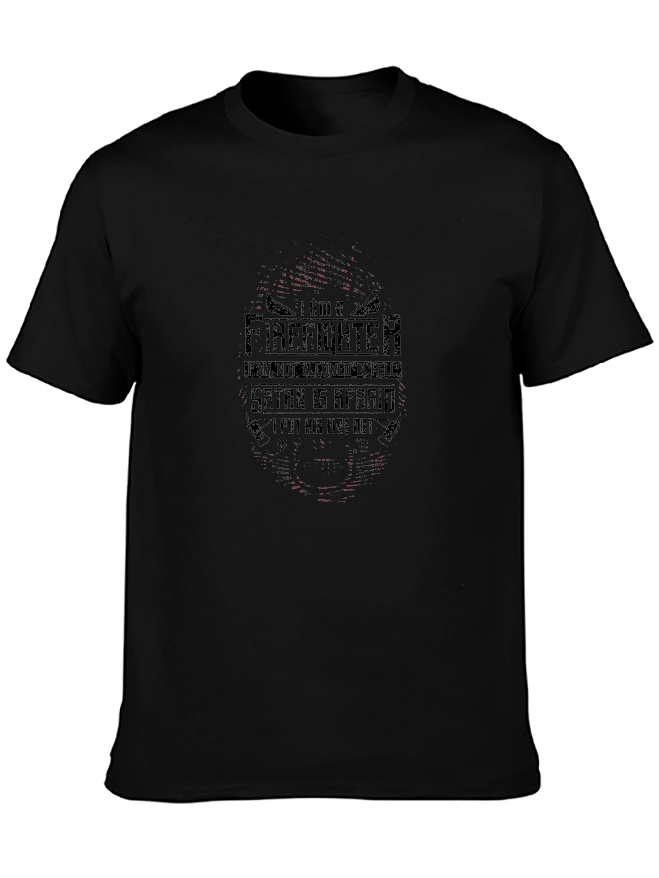 Firefighter Satan Afraid Graphic T-Shirt