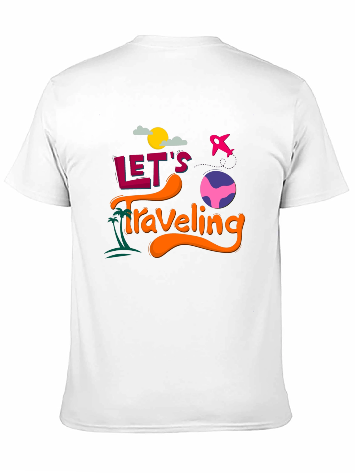 Lets Traveling Graphic T-Shirt | Black Crew Neck Tee