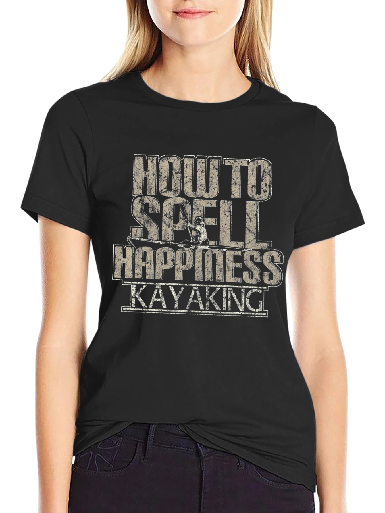 How to Spell Happiness Kayaking T-Shirt