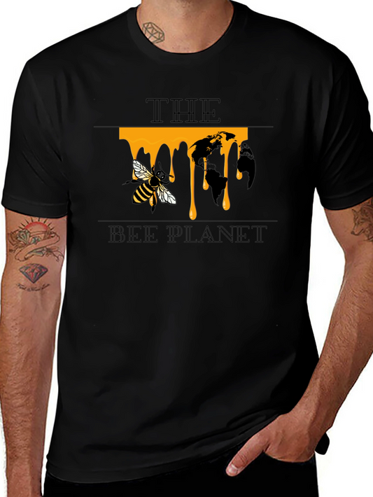 The Bee Planet Graphic T-Shirt - Black Cotton Tee